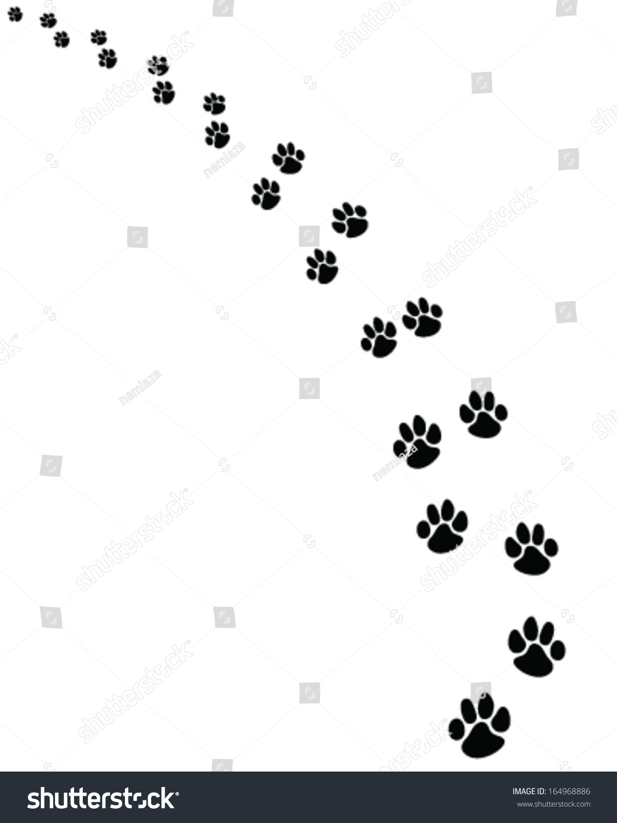 Black Footprints Dogs Turn Leftvector Illustration Stock Vector ...