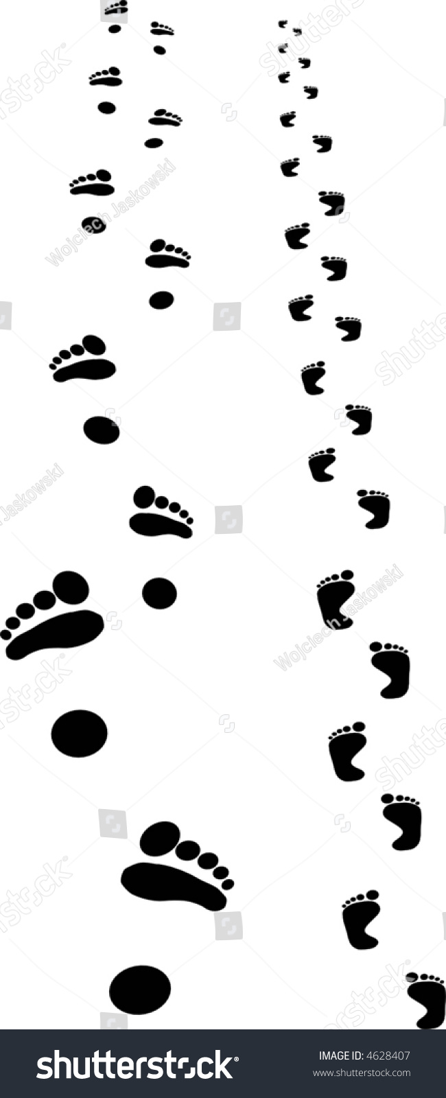 Black Footprints Silhouette Isolated On White Background Stock Vector ...