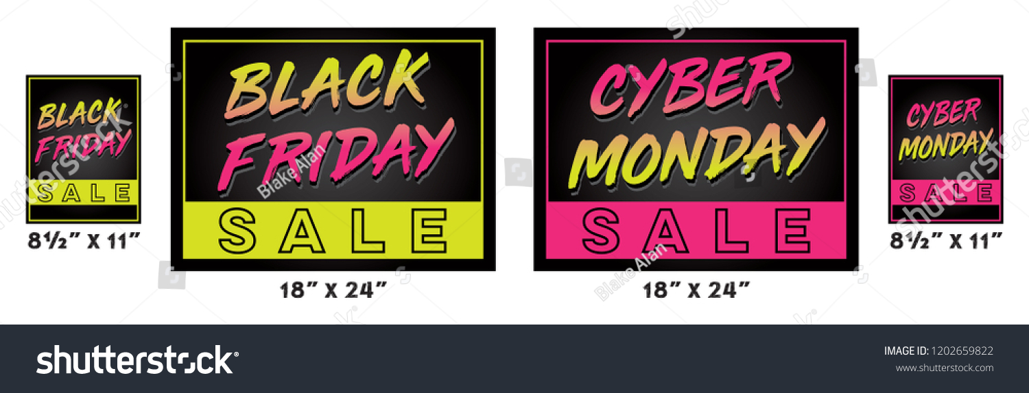 Black Friday Cyber Monday Neon Sale Stock Vector Royalty Free 1202659822