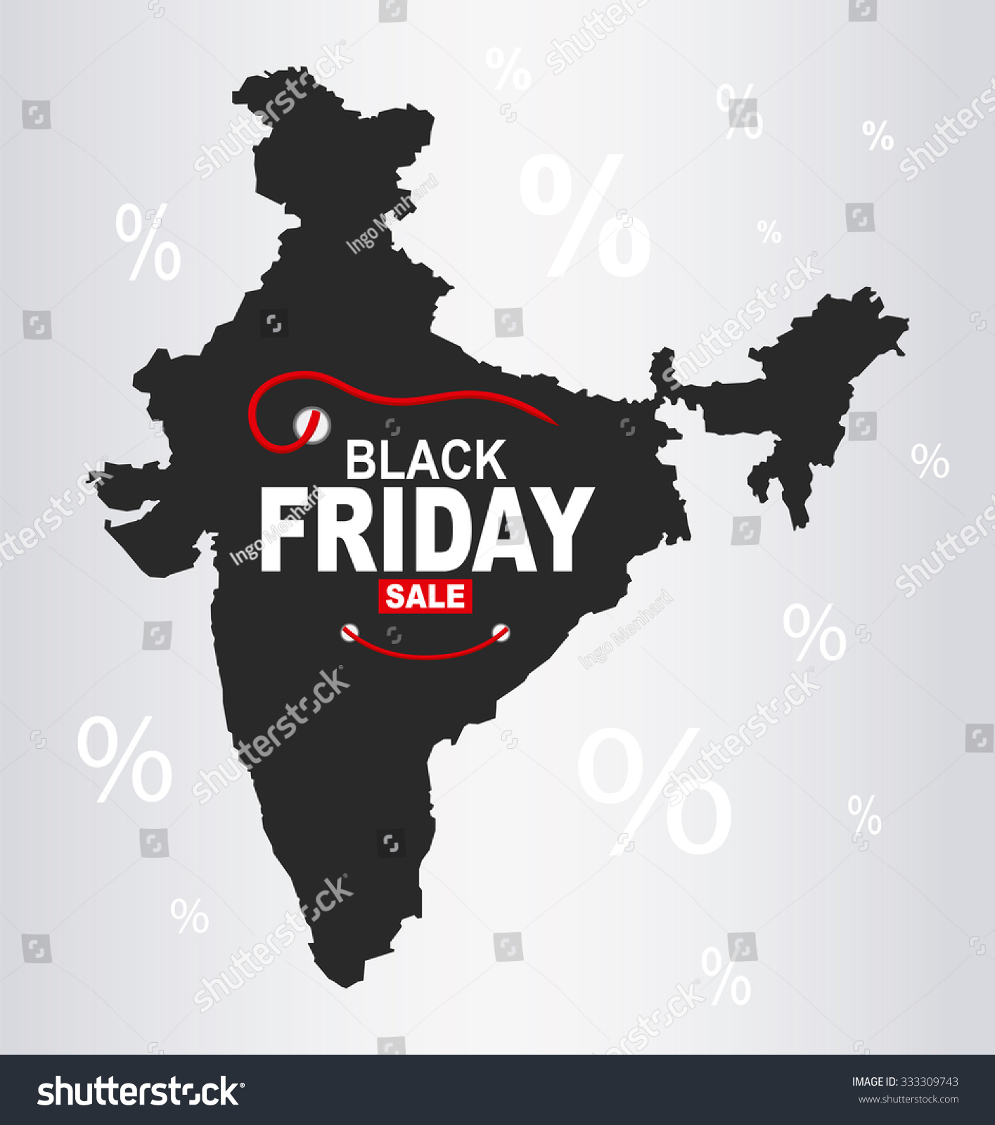 Black Friday Map India Stock Vector Royalty Free 333309743