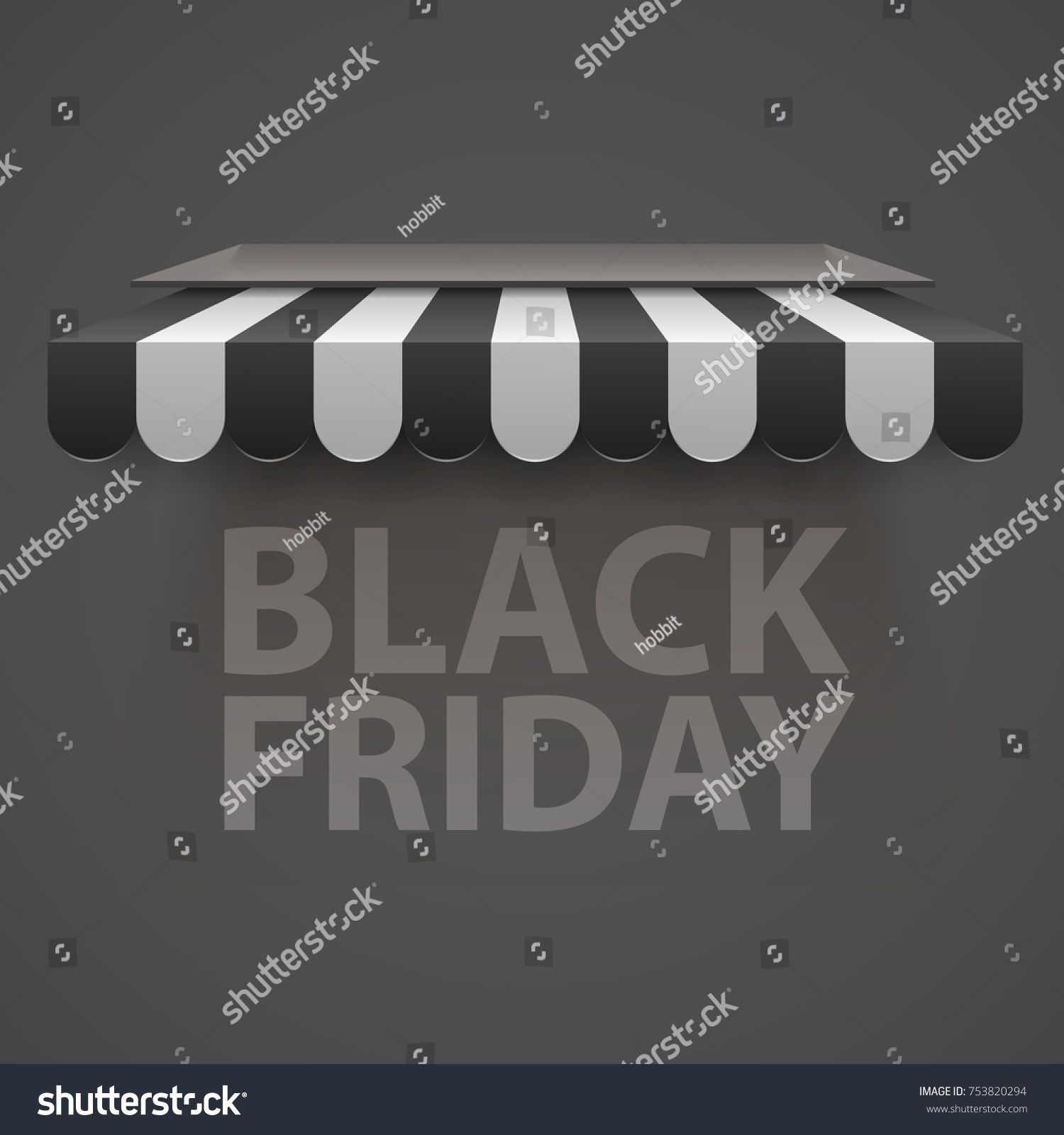 Black Friday Sale Black White Awning Stock Vector 753820294