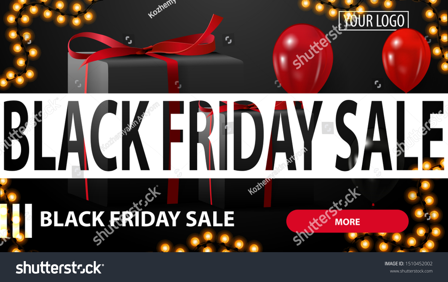 Black Friday Sale Black Horizontal Discount Stock Vector Royalty Free 1510452002