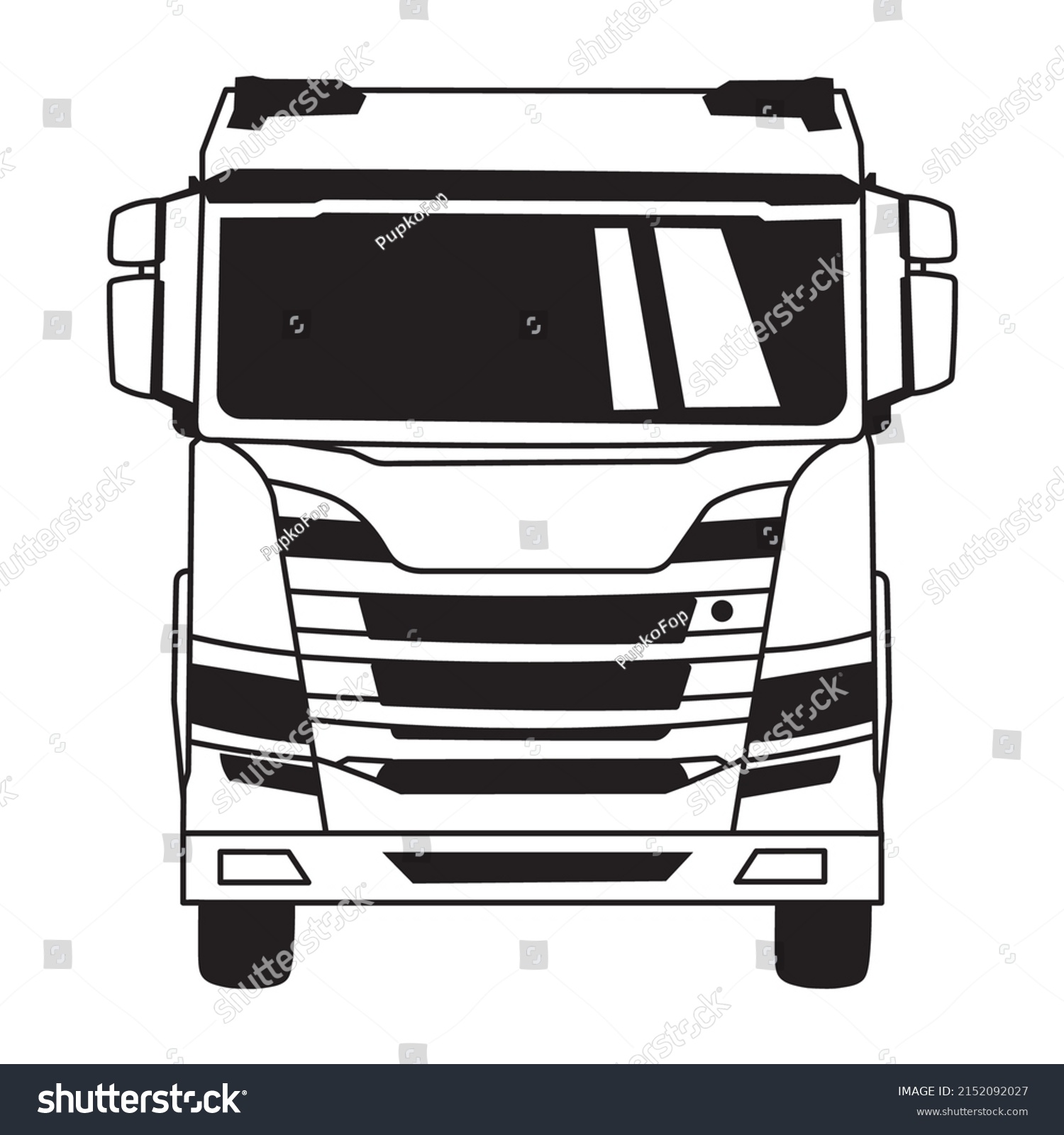 Black Front Truck Silhouette Icon Stock Vector (Royalty Free ...