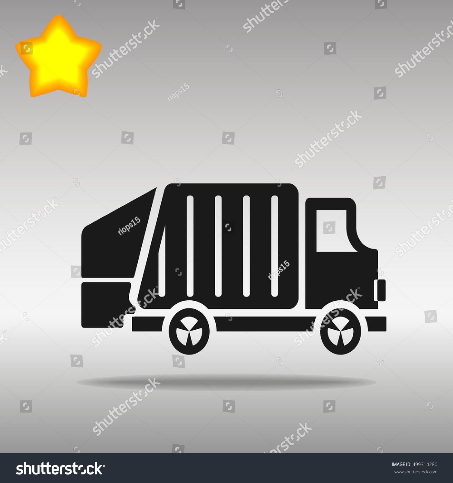 SVG of black garbage truck Icon button logo symbol concept high quality on the gray background svg