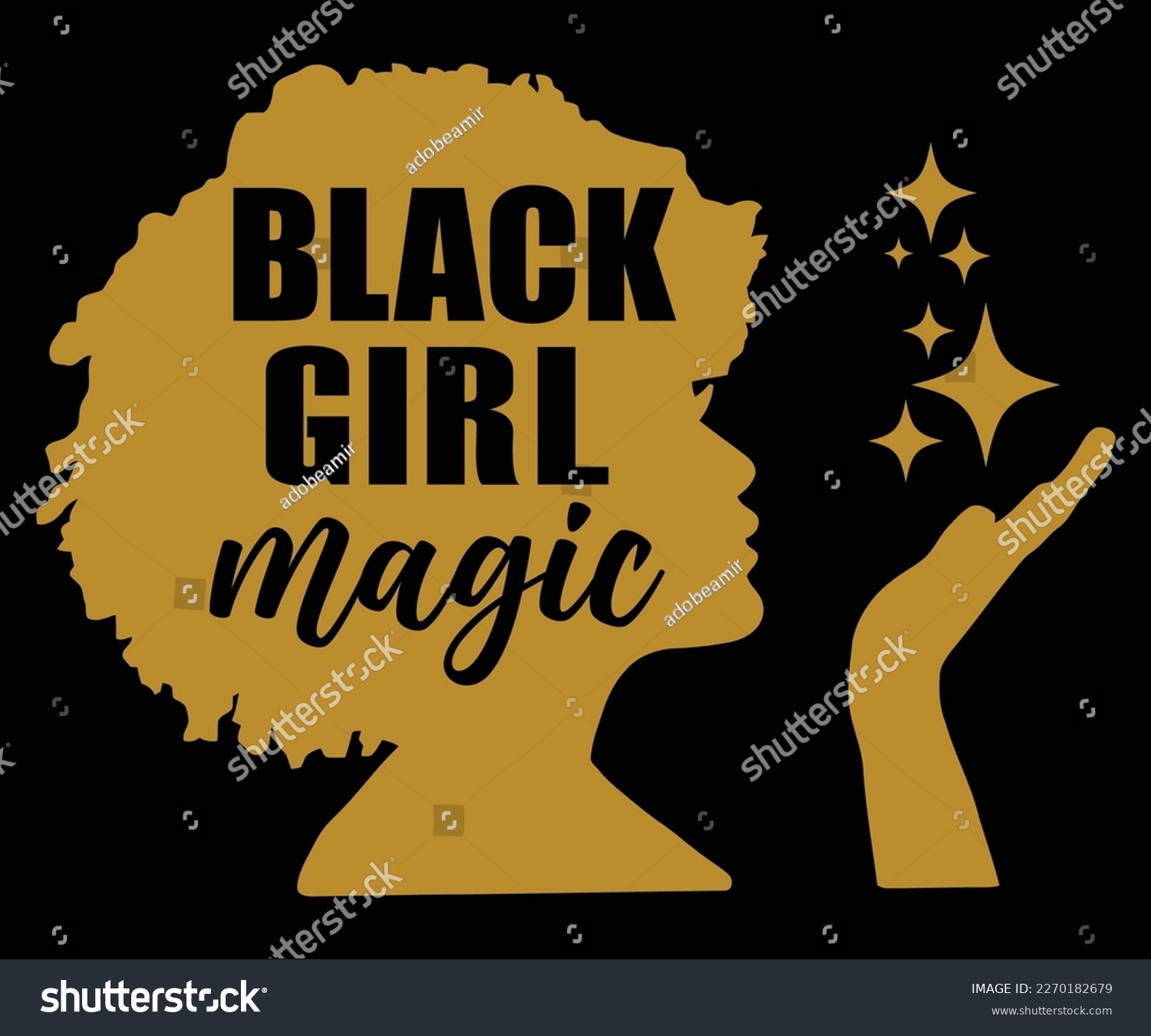 SVG of Black Girl Magic SVG, Black History Month Quotes, Black HistoryT-shirt, African American SVG File For Cricut, Silhouette svg
