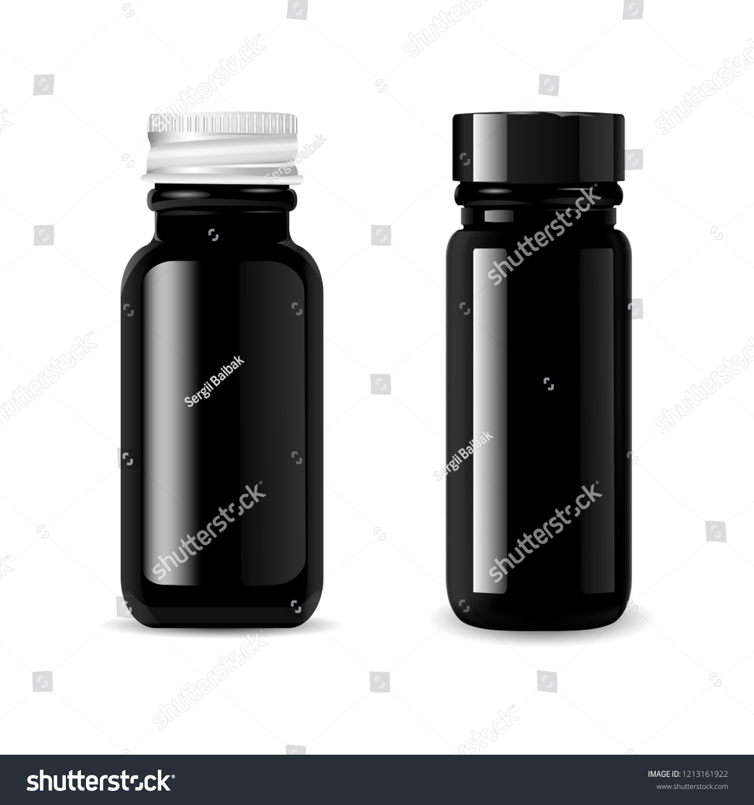 Download Black Glass Cosmetic Bottles Mockup Set Stock Vector Royalty Free 1213161922