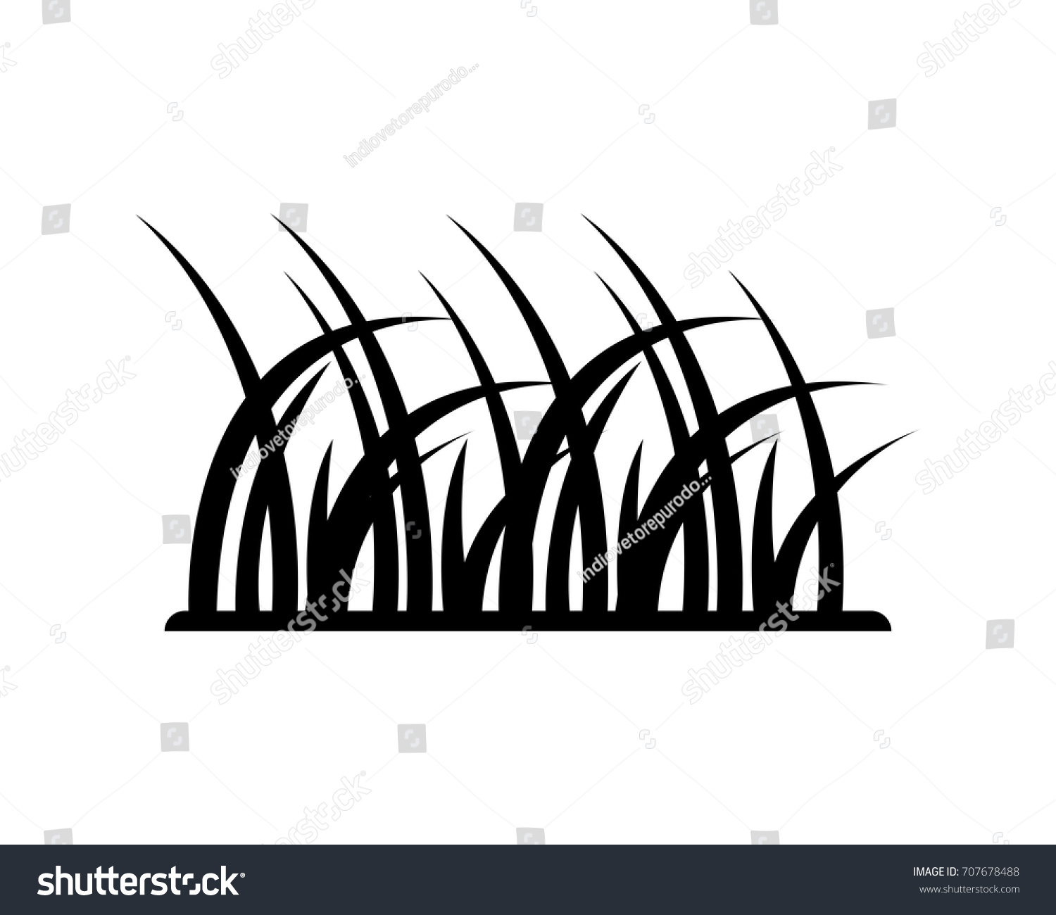 Black Grass Silhouette Stock Vector 707678488 - Shutterstock
