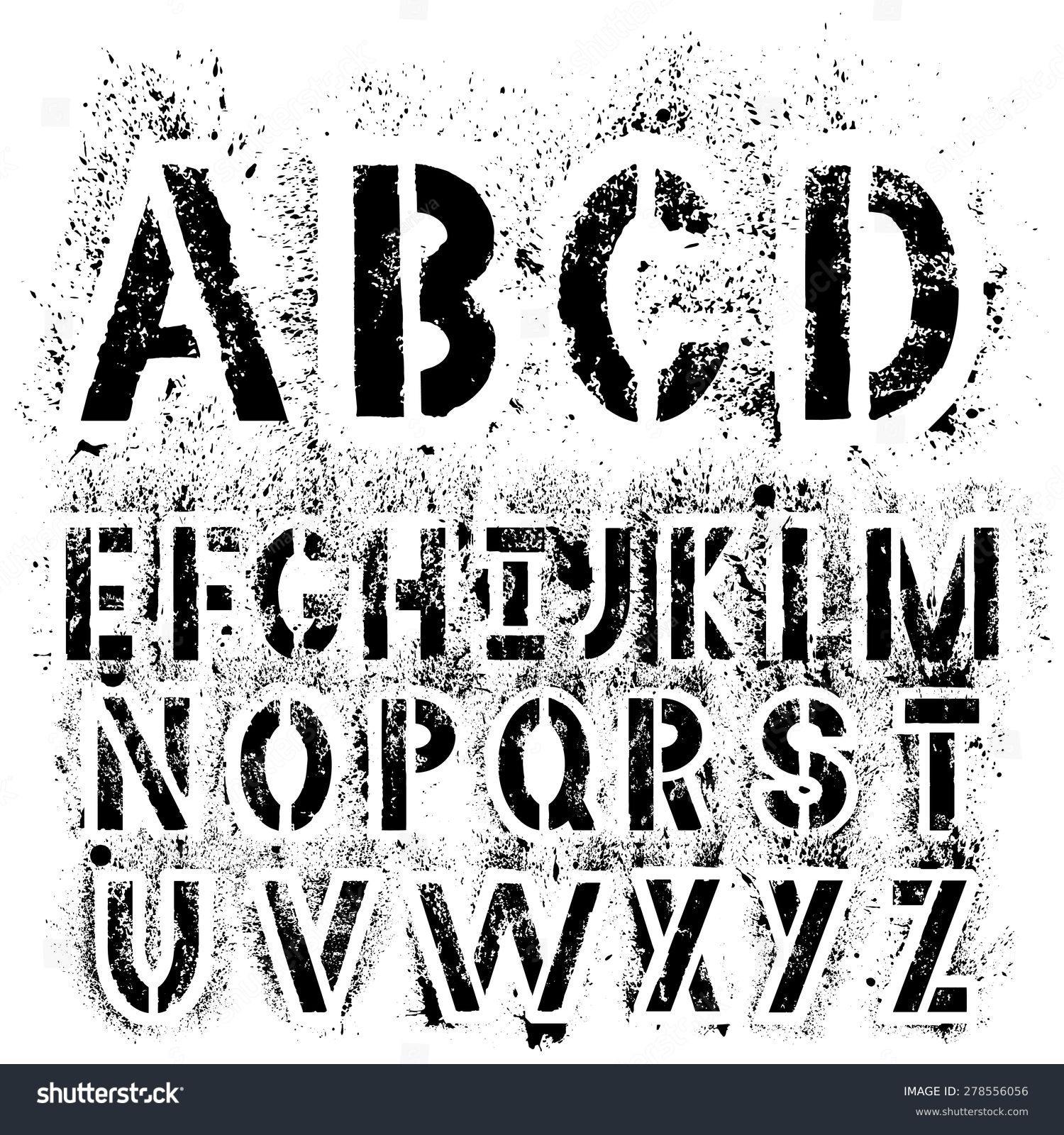 Black Grunge Alphabet For Your Design Stock Vector Illustration ...