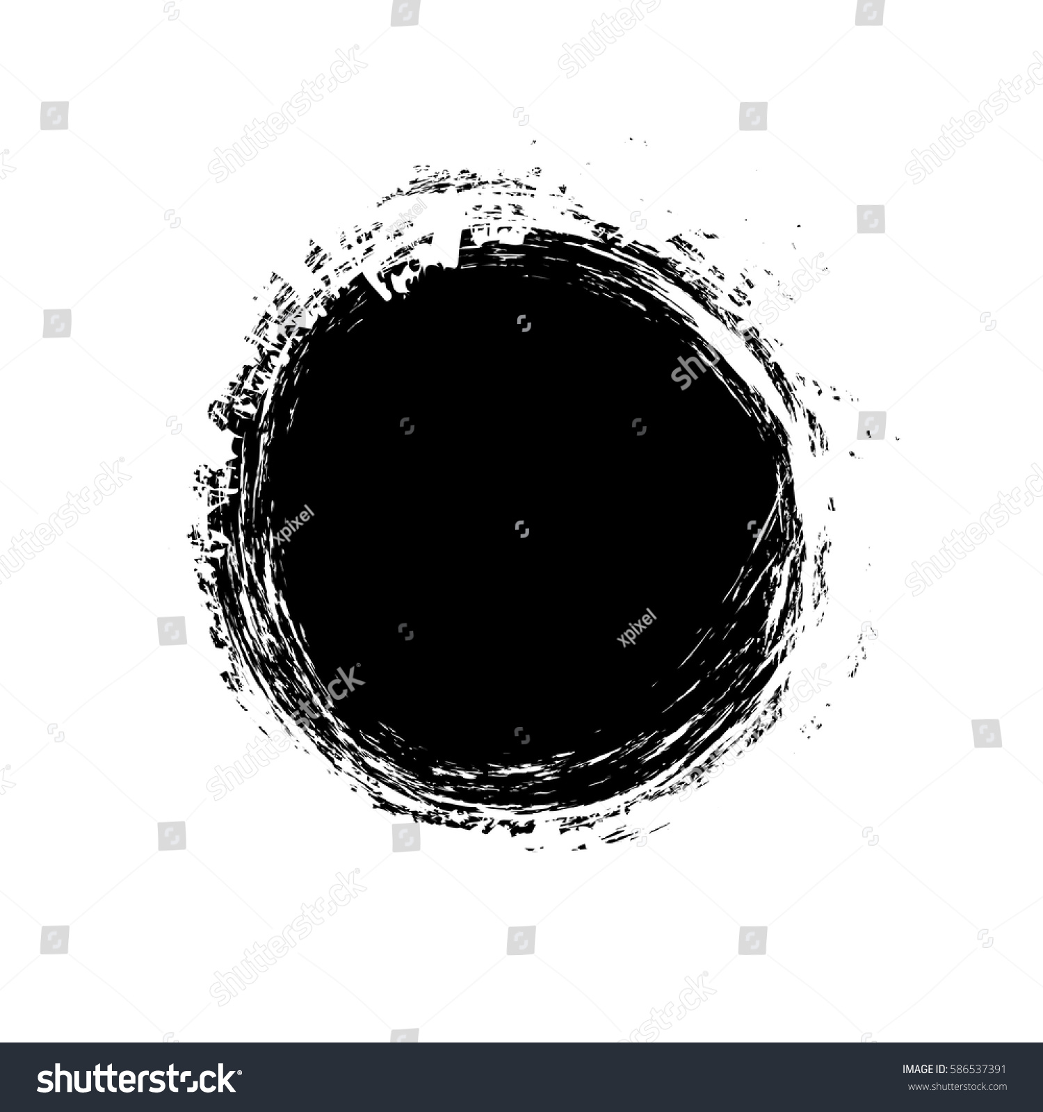 Black Grunge Circle Ink Splash Background Stock Vector (Royalty Free ...