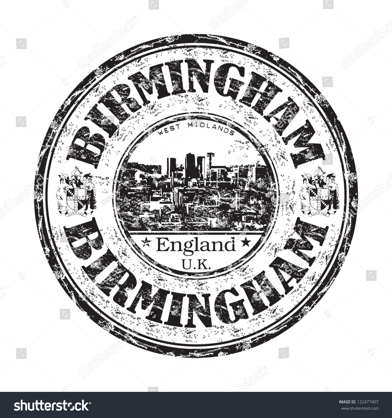 Black Grunge Rubber Stamp Name Birmingham Stock Vector 122477407 ...