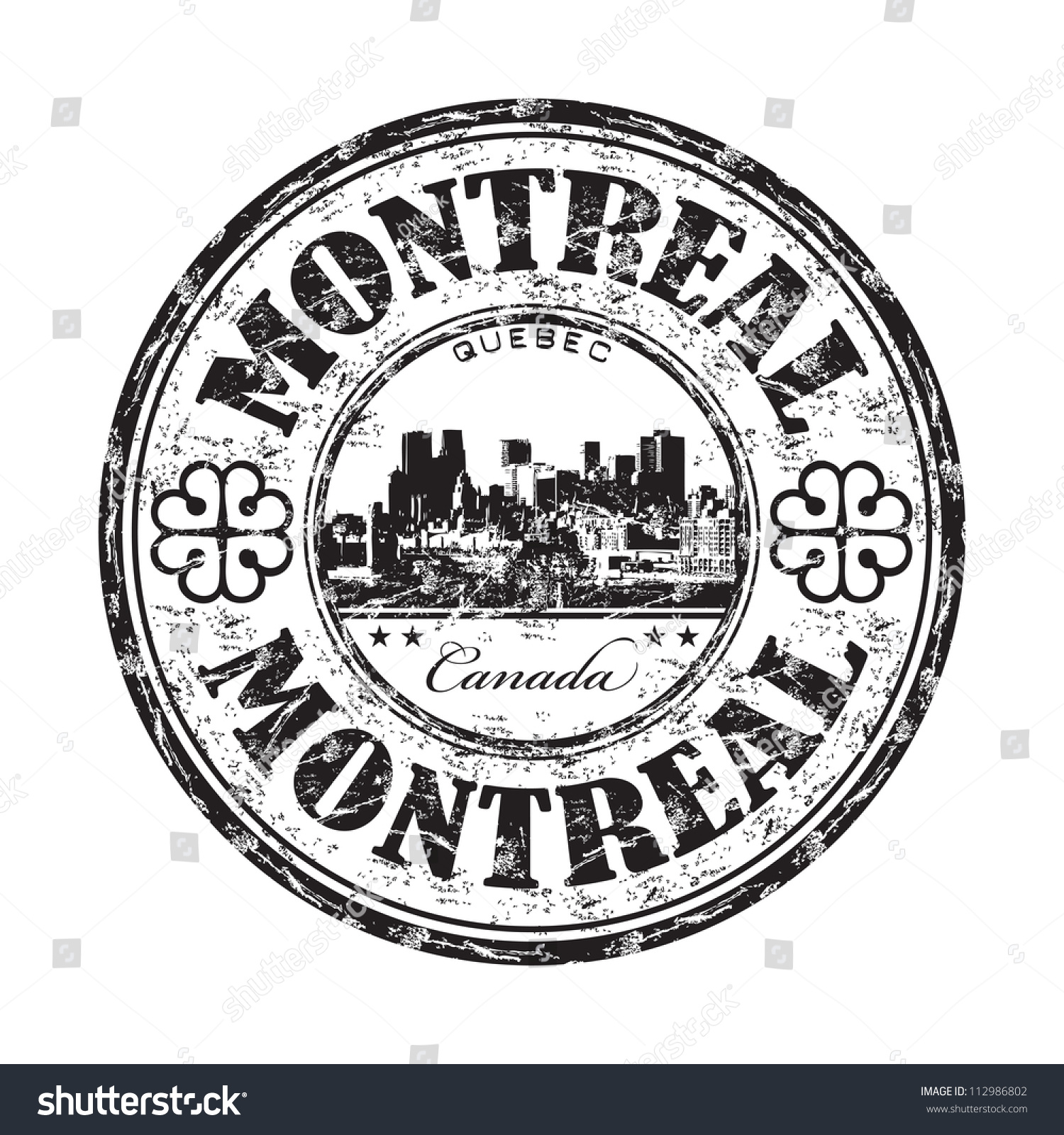 Black Grunge Rubber Stamp Name Montreal Stock Vector 112986802 ...