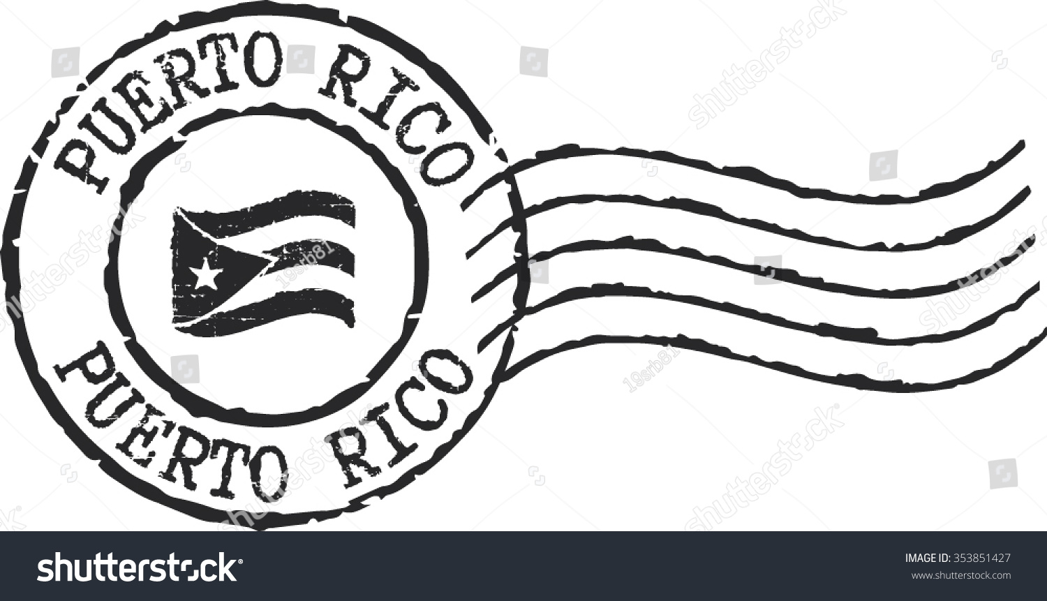 Black Grunge Stamp Puerto Rico Stock Vector (Royalty Free) 353851427