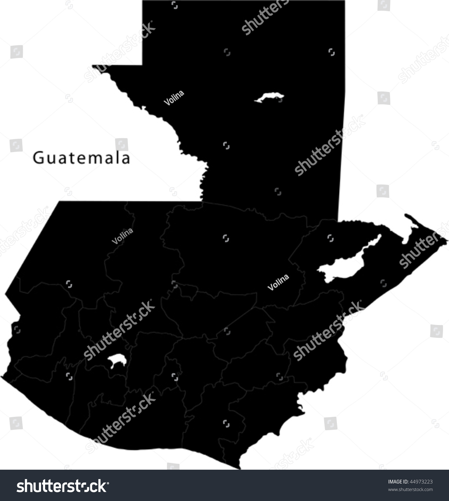 Black Guatemala Map With Department Borders Stock Vector Illustration ...