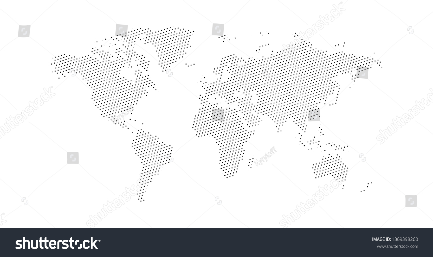 Black Halftone Triangle Dotted World Map Stock Vector Royalty Free 1369398260 Shutterstock 