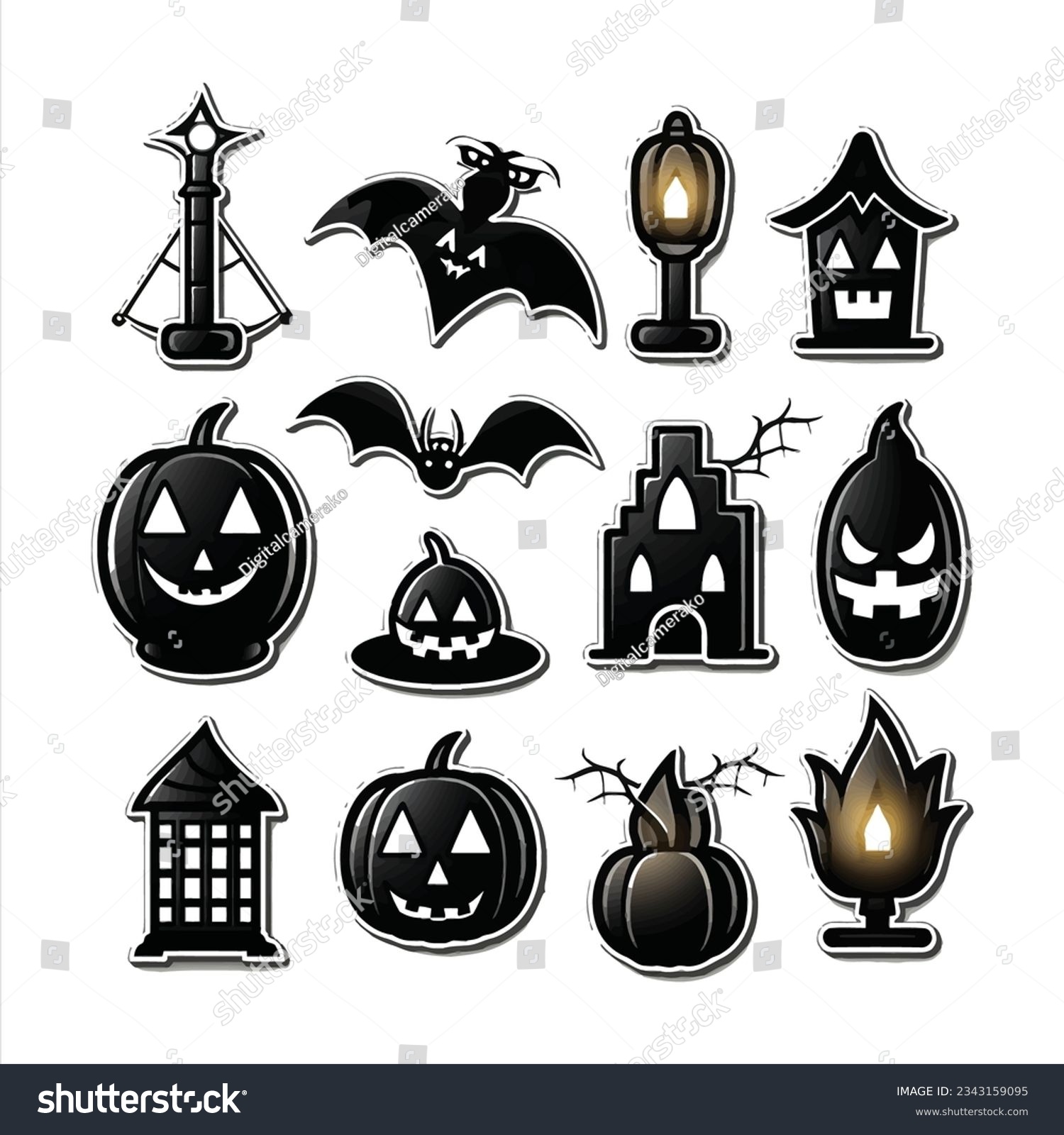 SVG of Black hallo ween icons, set of hallo ween bundle, elements, white background. vector illustration. svg