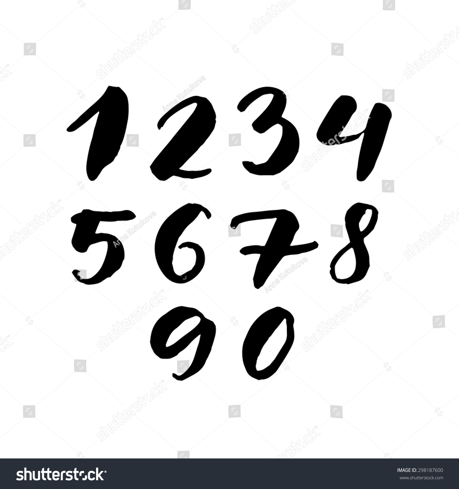 Black Handwritten Numbers 1 2 3 Stock Vector 298187600 - Shutterstock