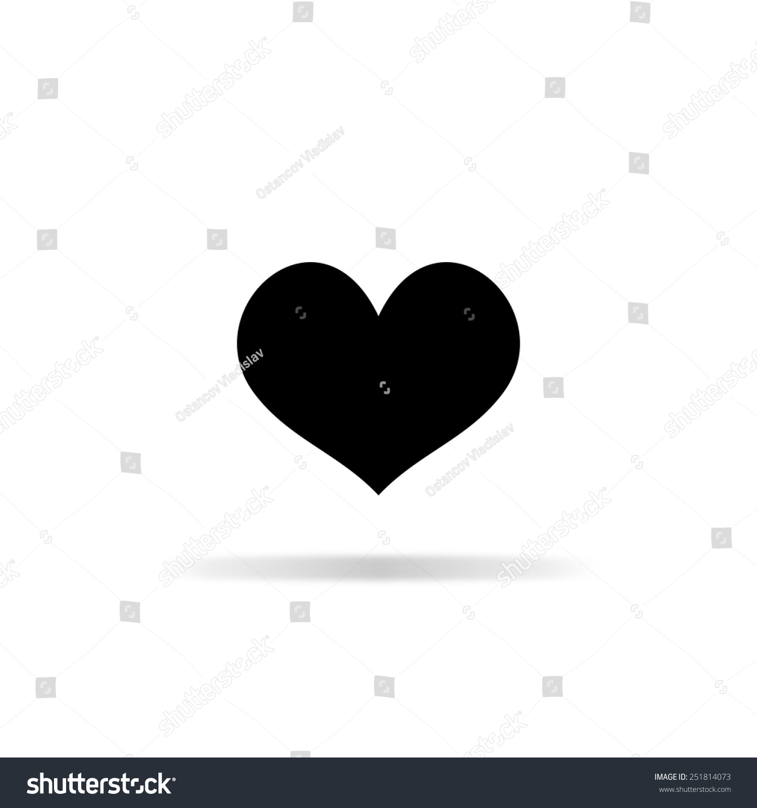 Black Heart Vector Icon Stock Vector (Royalty Free) 251814073