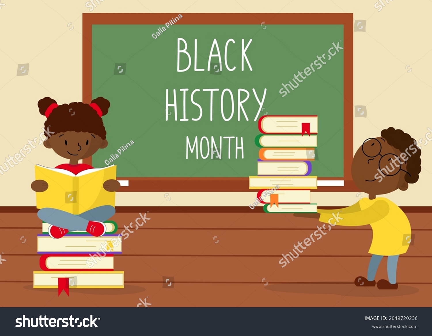 Black History Month Concept Illustration Two Stock Vector (Royalty Free ...