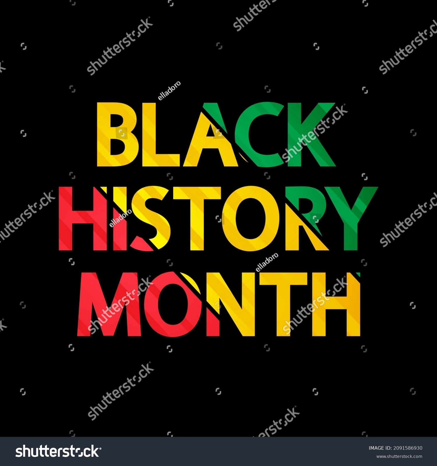 Black History Month Africanamerican History Month Stock Vector Royalty Free 2091586930