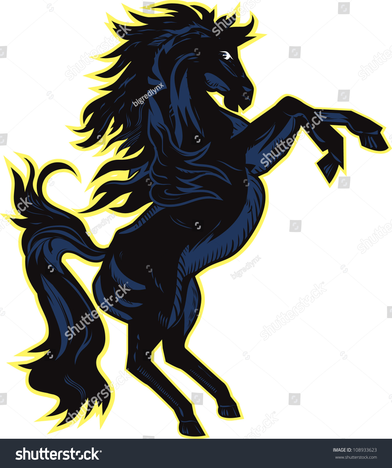 Black Horse Stock Vector 108933623 - Shutterstock