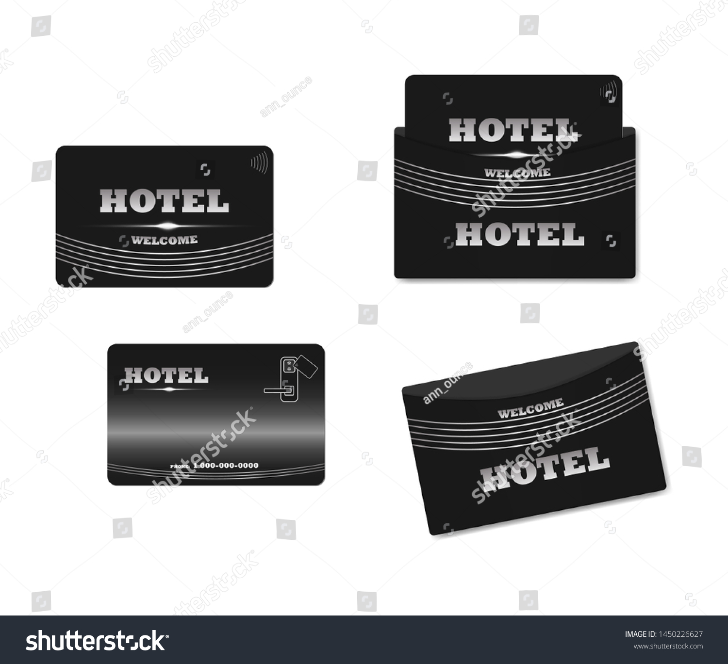 Black Hotel Rfid Key Card Keycard Stock Vector (Royalty Free Pertaining To Hotel Key Card Template