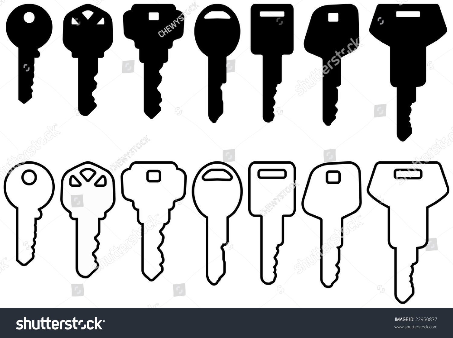 Black House Key Icon Set Stock Vector (Royalty Free) 22950877