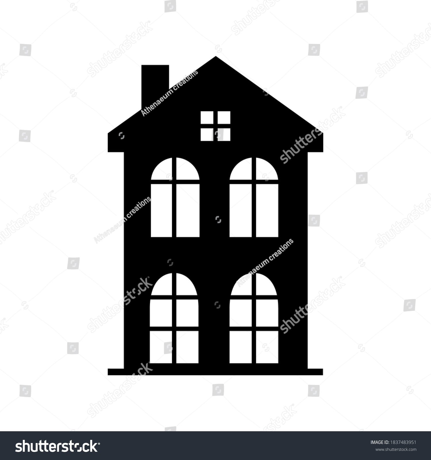 Black House Silhouette Building Icon Element Stock Vector (Royalty Free ...