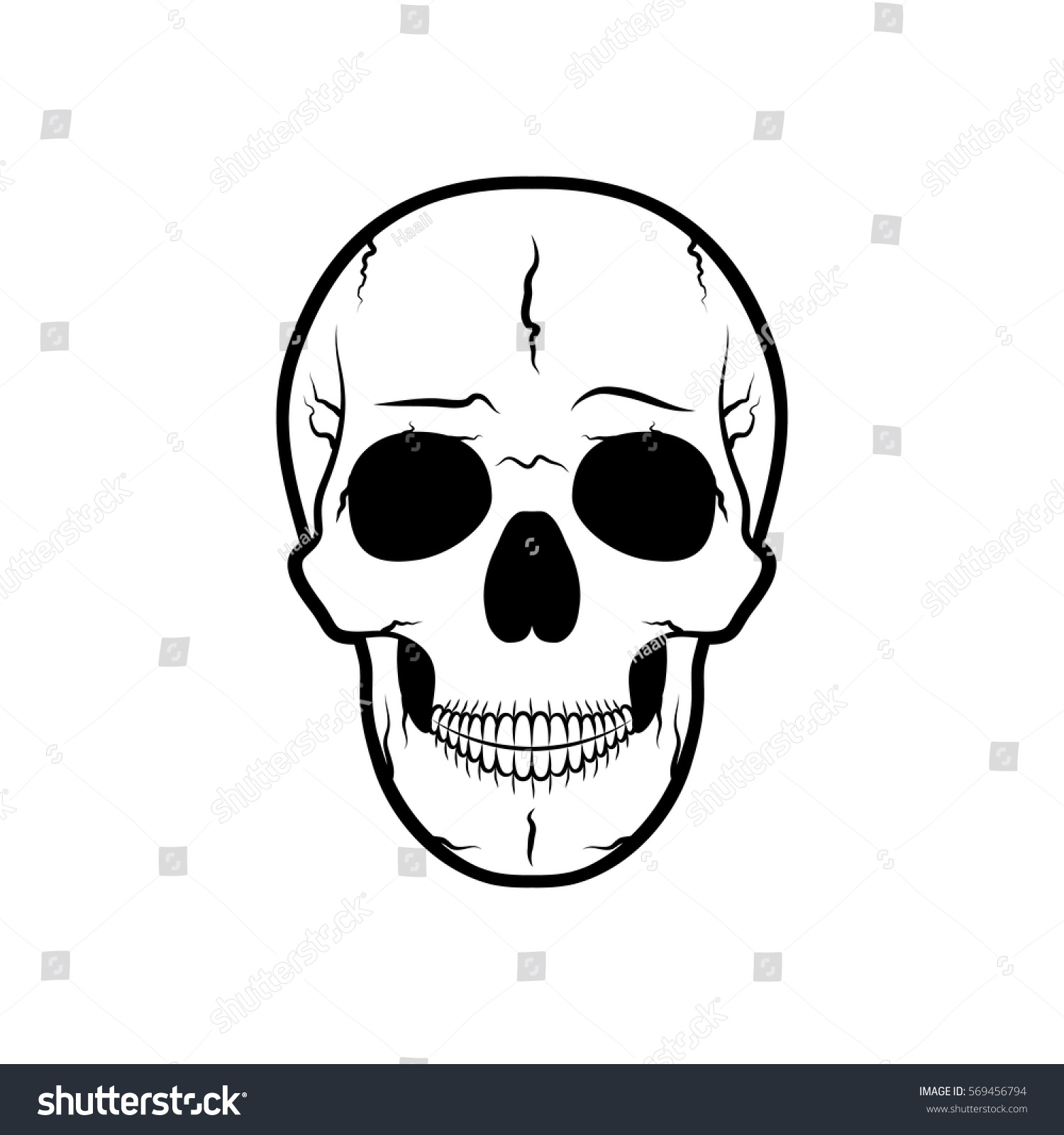 Black Human Skull Simple Skull Icon Stock Vector 569456794 - Shutterstock