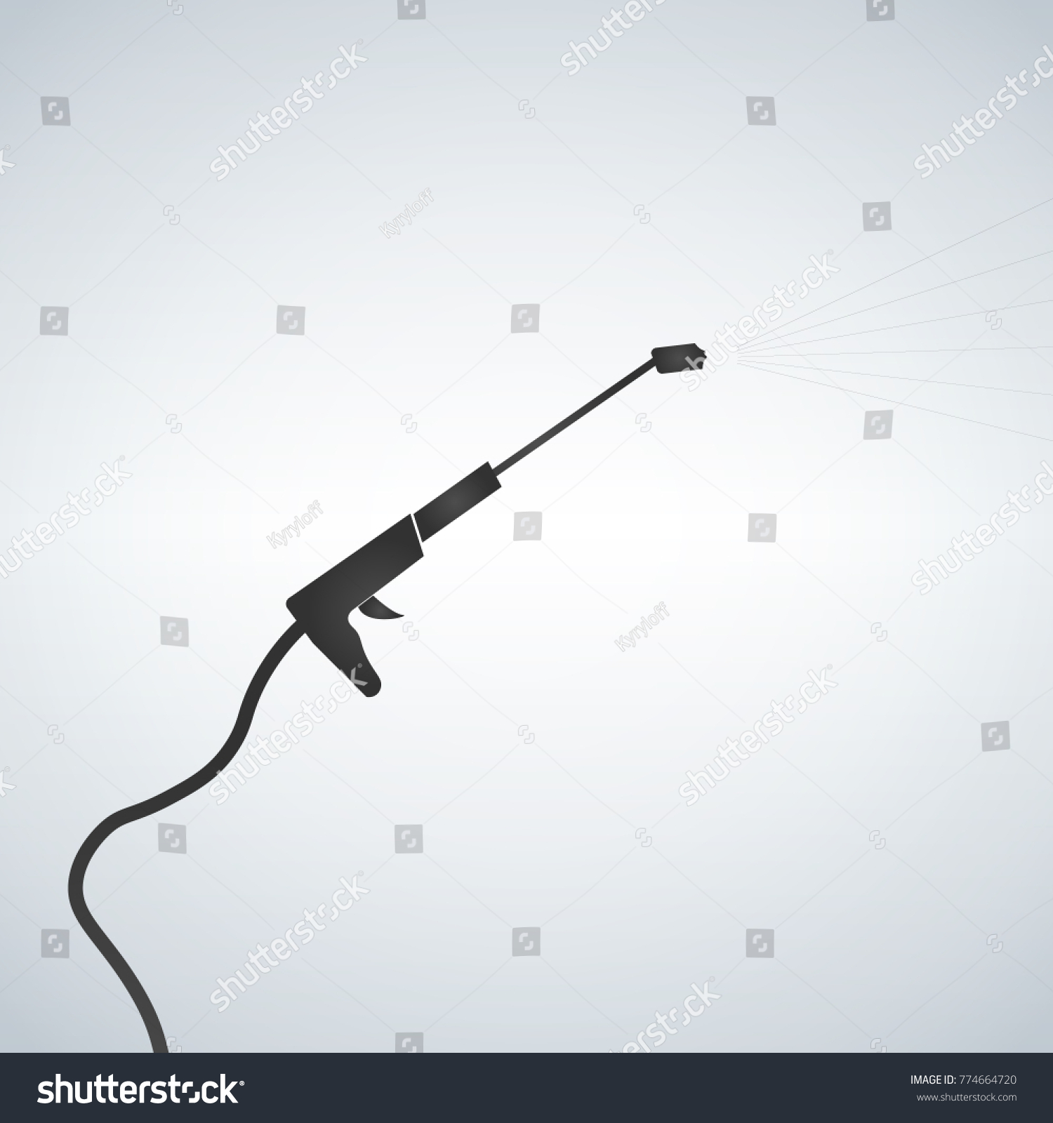 Black Illustration High Pressure Washer Isolated Stock Vector (Royalty ...