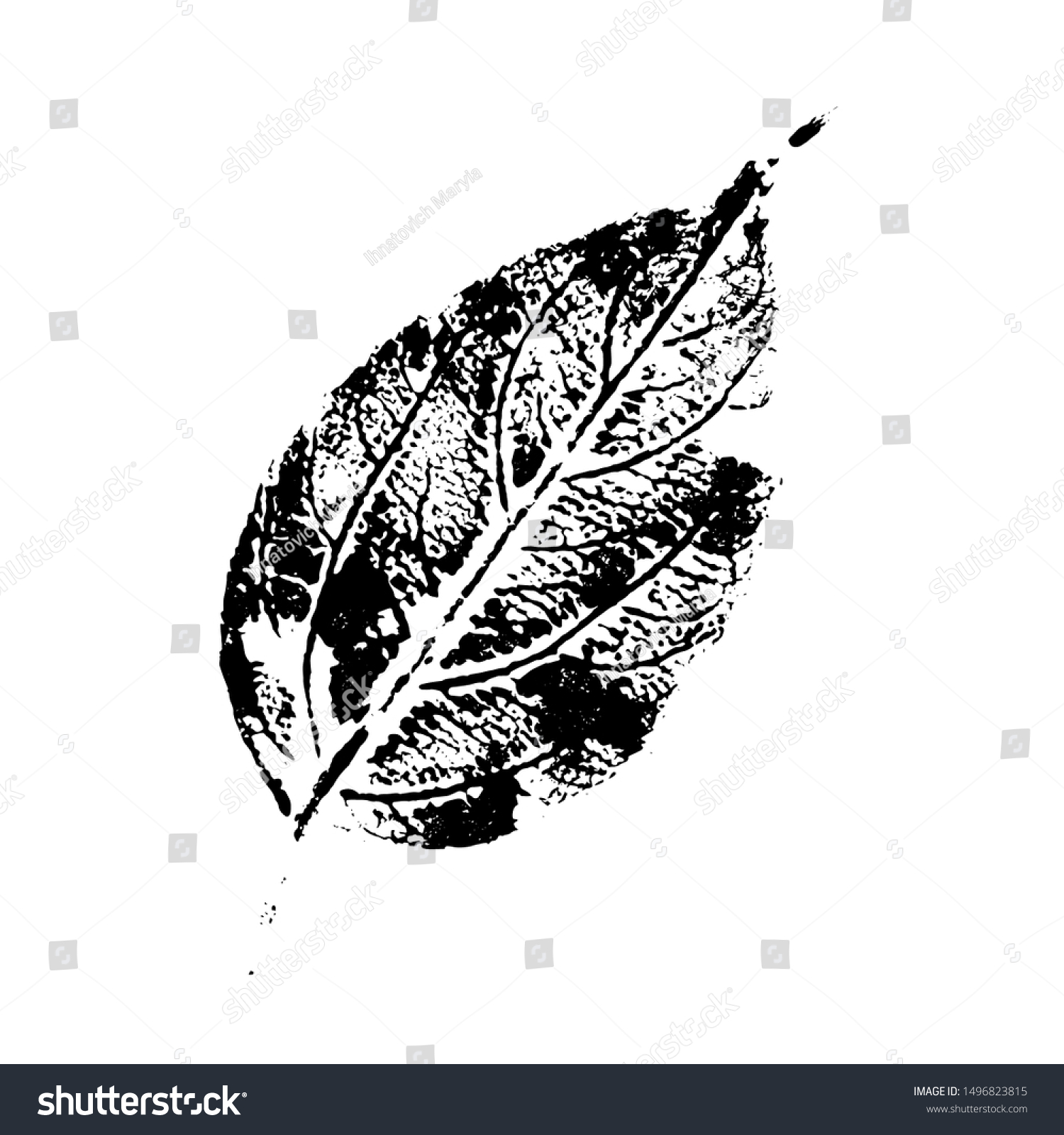 Black Imprint Leaf Tree Vector Illustration Stock Vector (Royalty Free ...