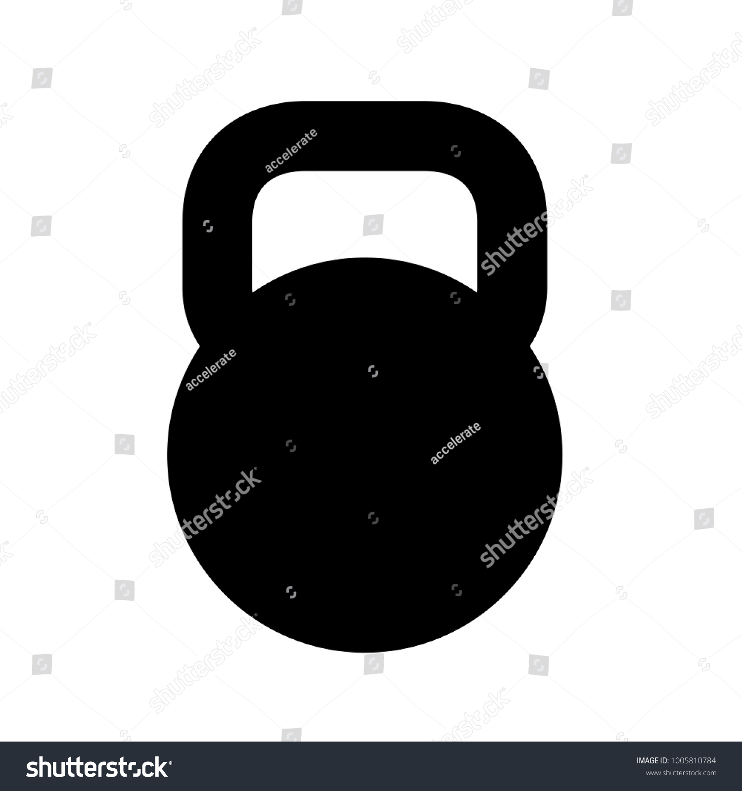 Black Kettlebell Silhouette Isolated On White Stock Vector (Royalty ...