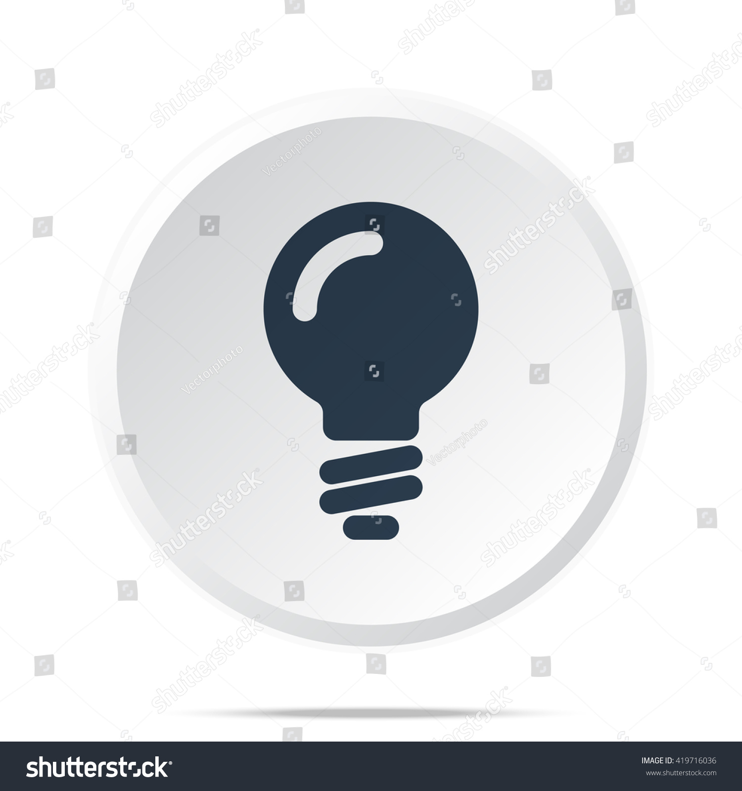 Black Light Bulb Icon On White Stock Vector (Royalty Free) 419716036