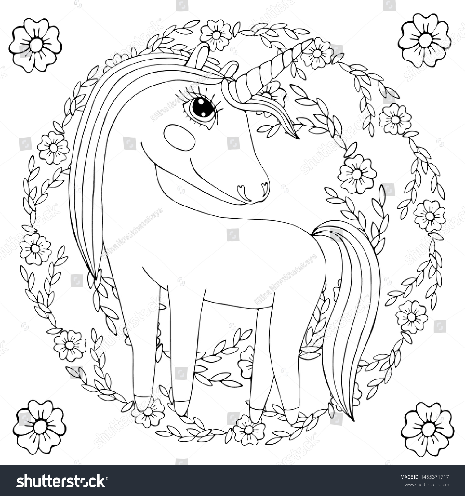 Adorable Unicorn Coloring Pages