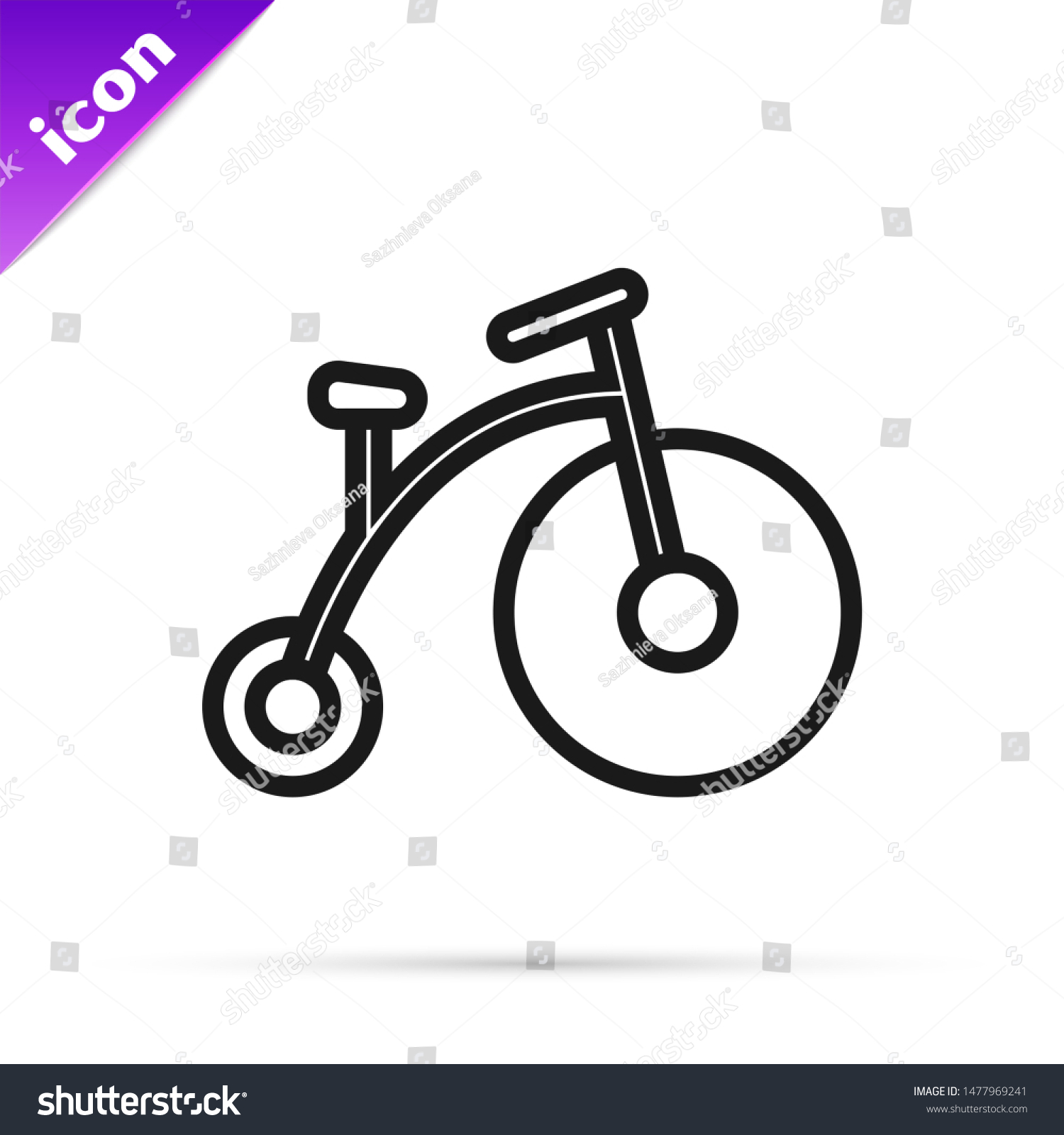 bike with one big wheel and one small