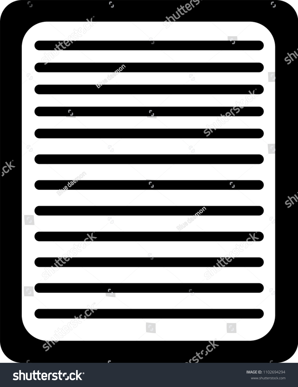 Black Lined Paper Icon Stock Vector (Royalty Free) 1102694294