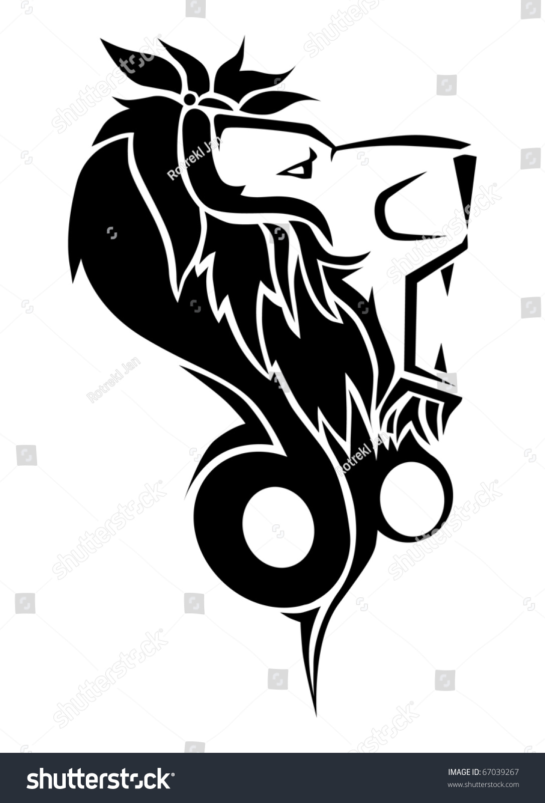 Black Lion Tattoo Stock Vector Illustration 67039267 : Shutterstock