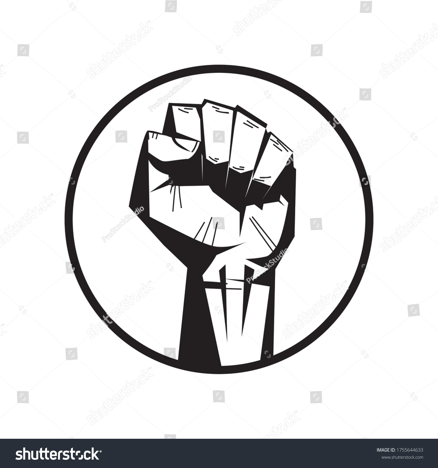 Black Lives Matter Banner Raised Fist Stock Vector (Royalty Free ...