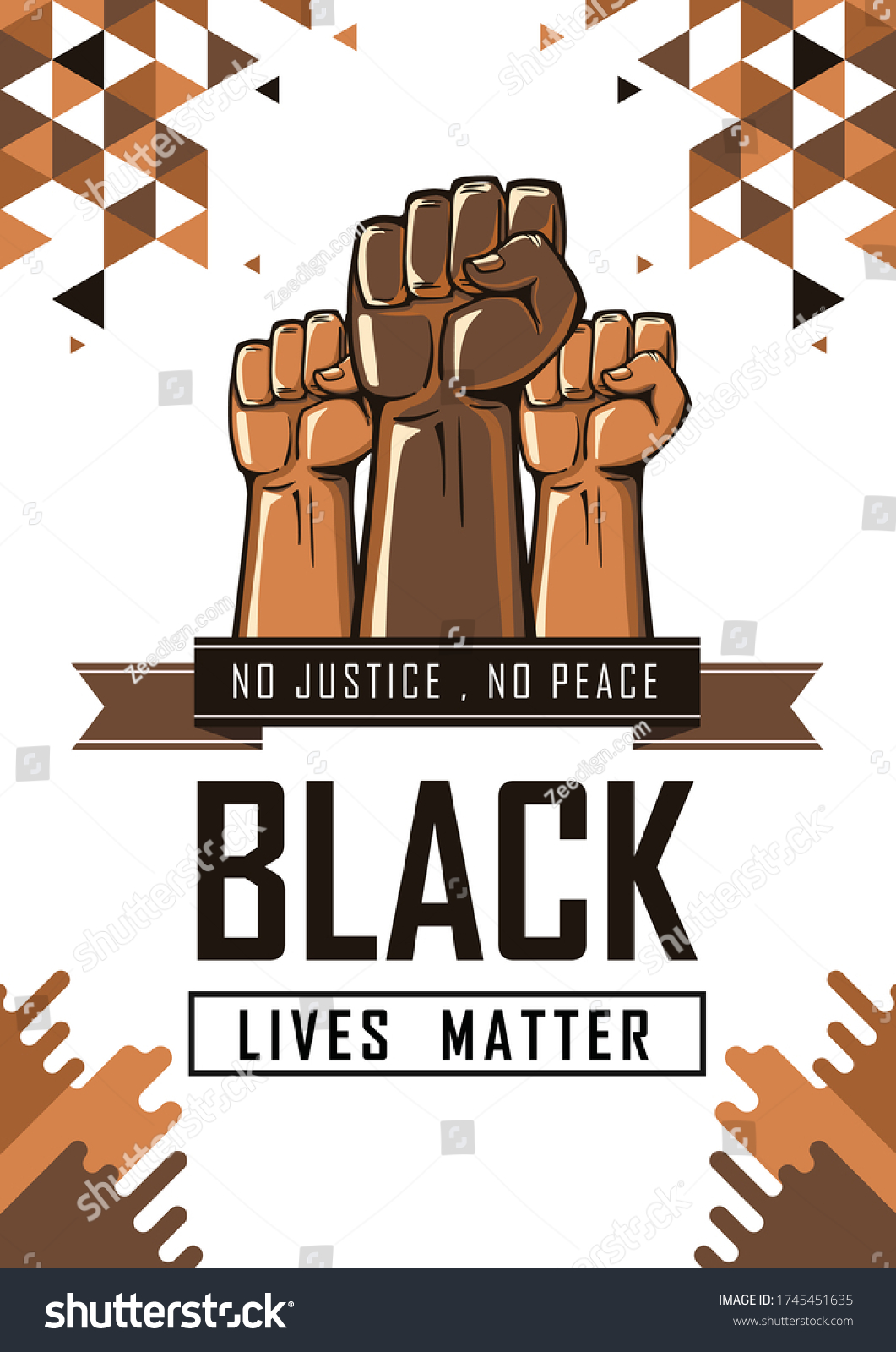 Black Lives Matter Poster Protest Rally Stock Vector Royalty Free