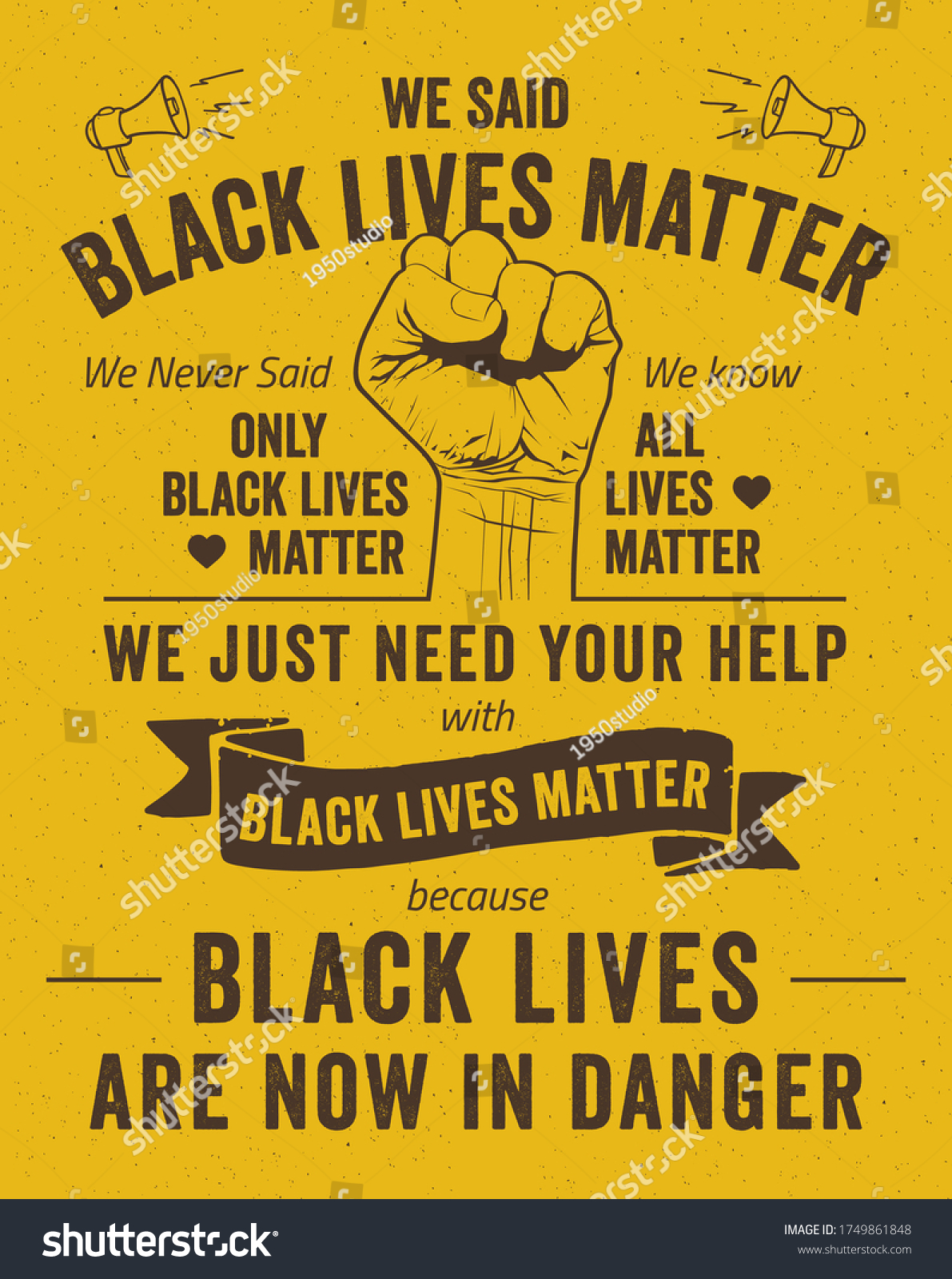 Black Lives Matter Typographic Poster We Stock Vector Royalty Free