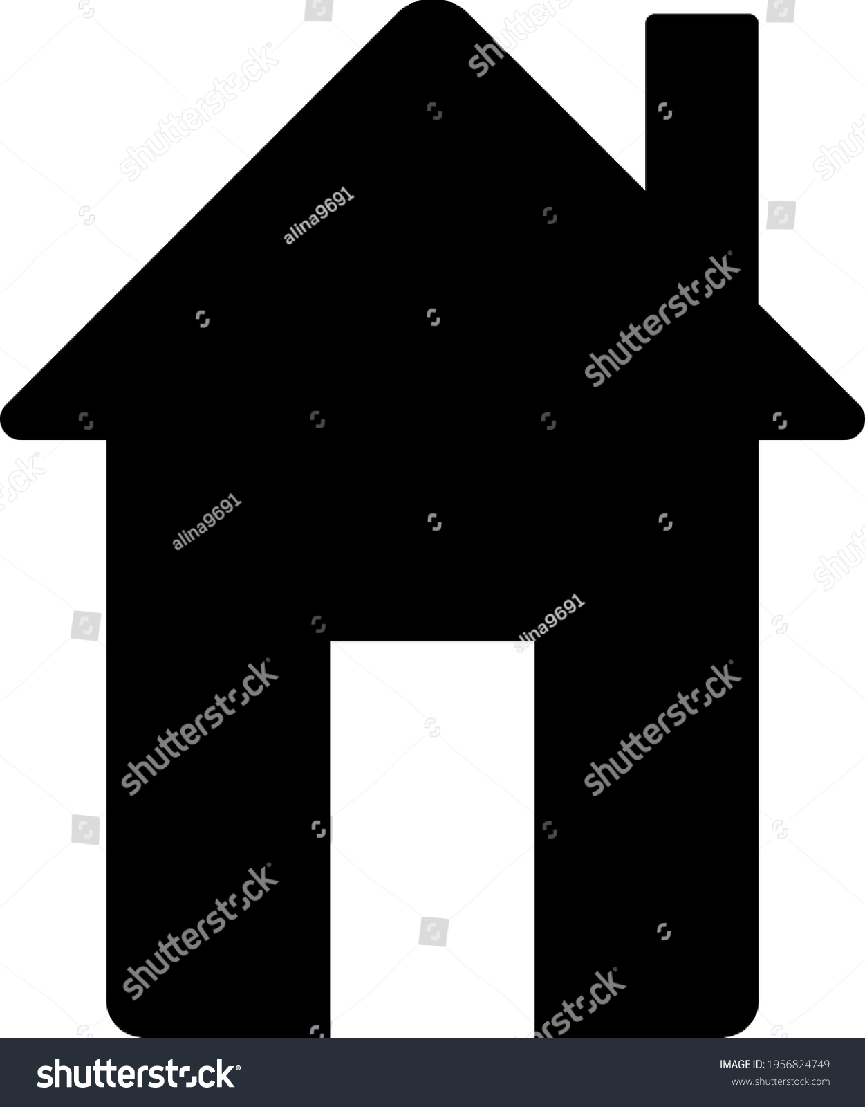 Black Logo On White Background House Stock Vector (Royalty Free