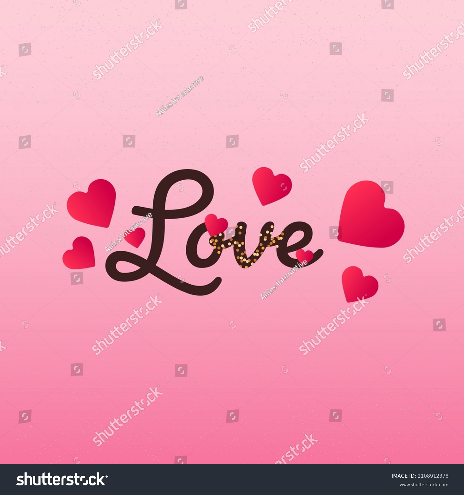 Black Love Font Golden Glitter Effect Stock Vector (Royalty Free ...