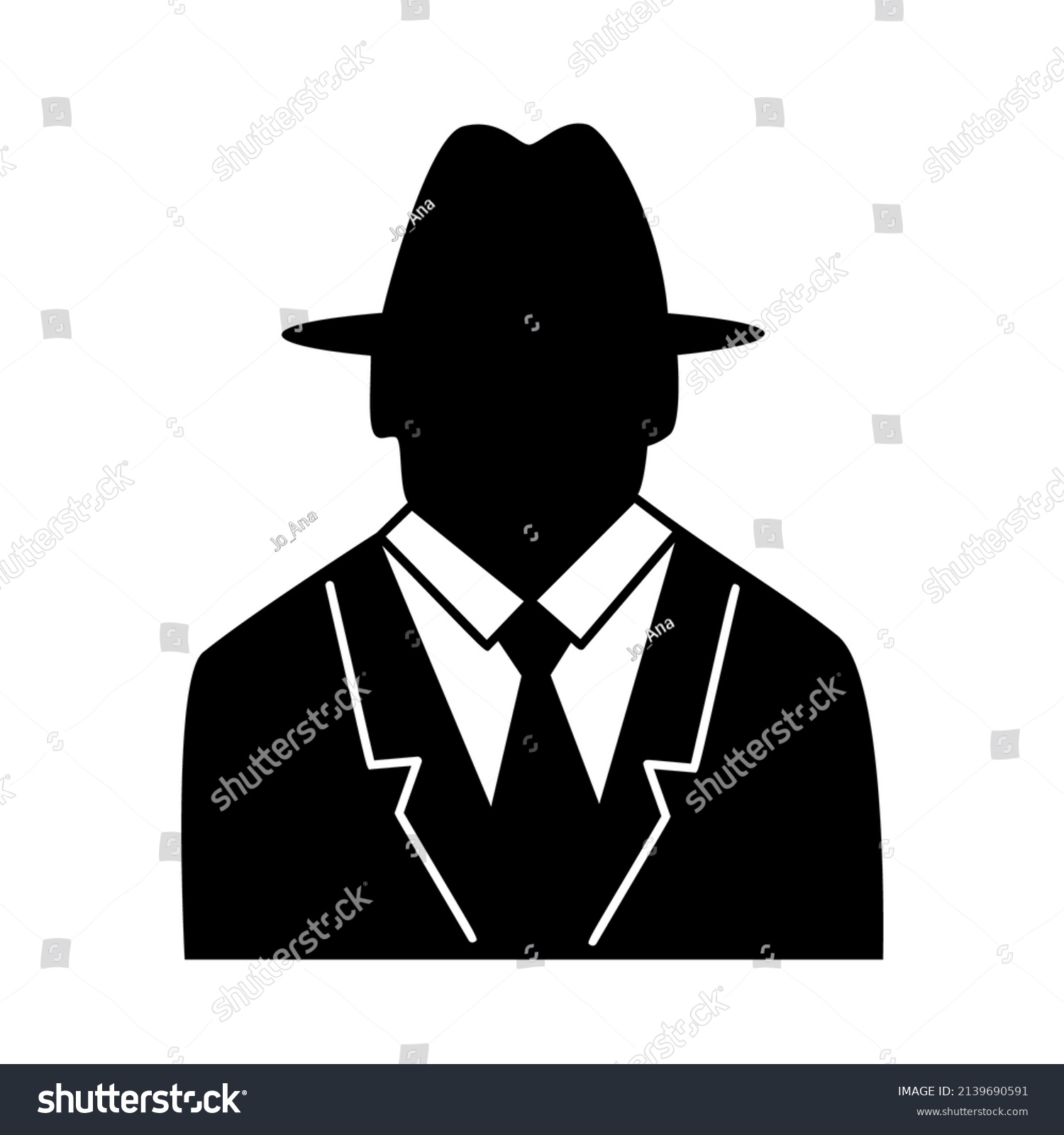 Black Man Suit Hat African Human Stock Vector (Royalty Free) 2139690591 ...