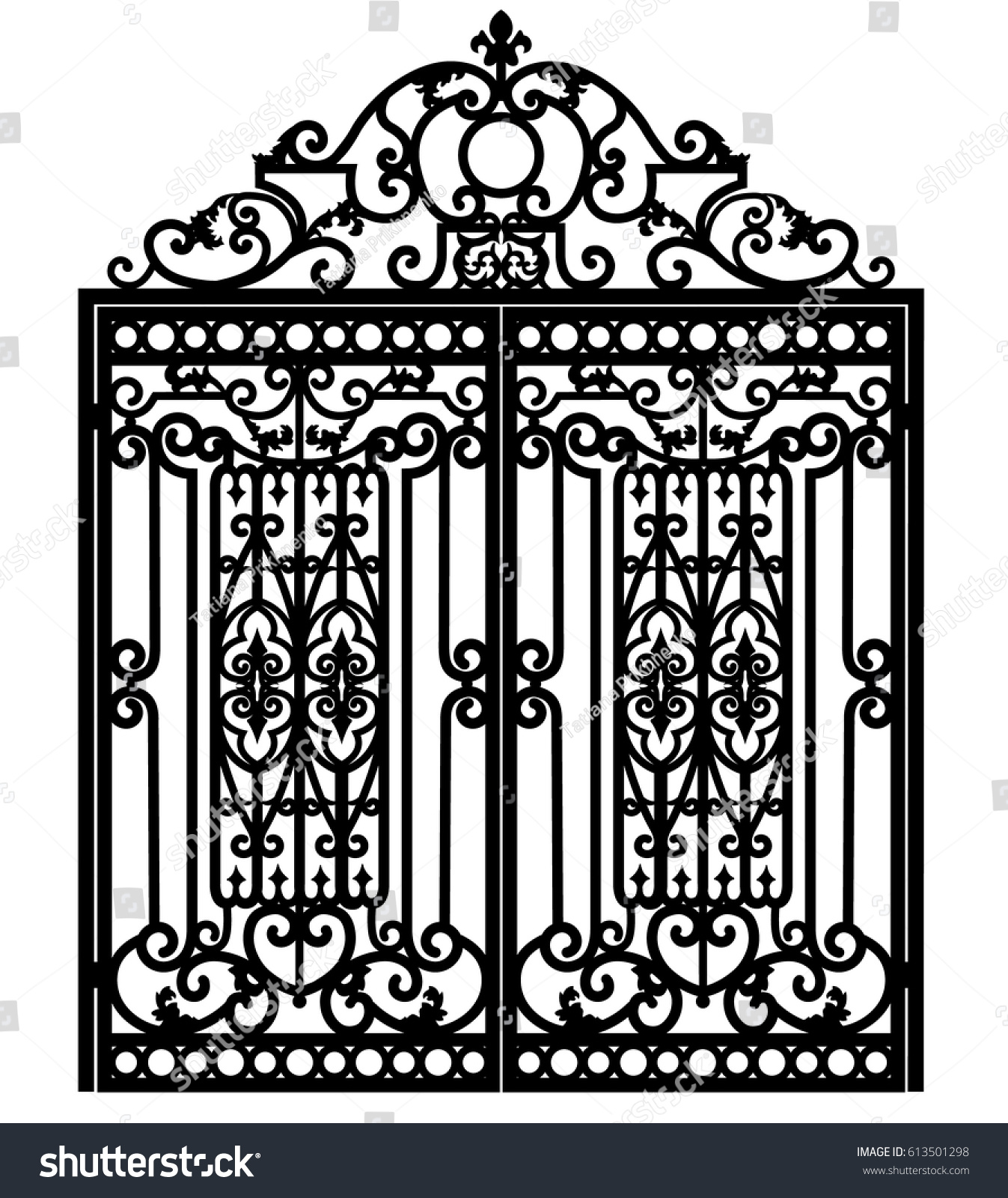 Black Metal Gate Forged Ornaments On Stock Vector (Royalty Free ...