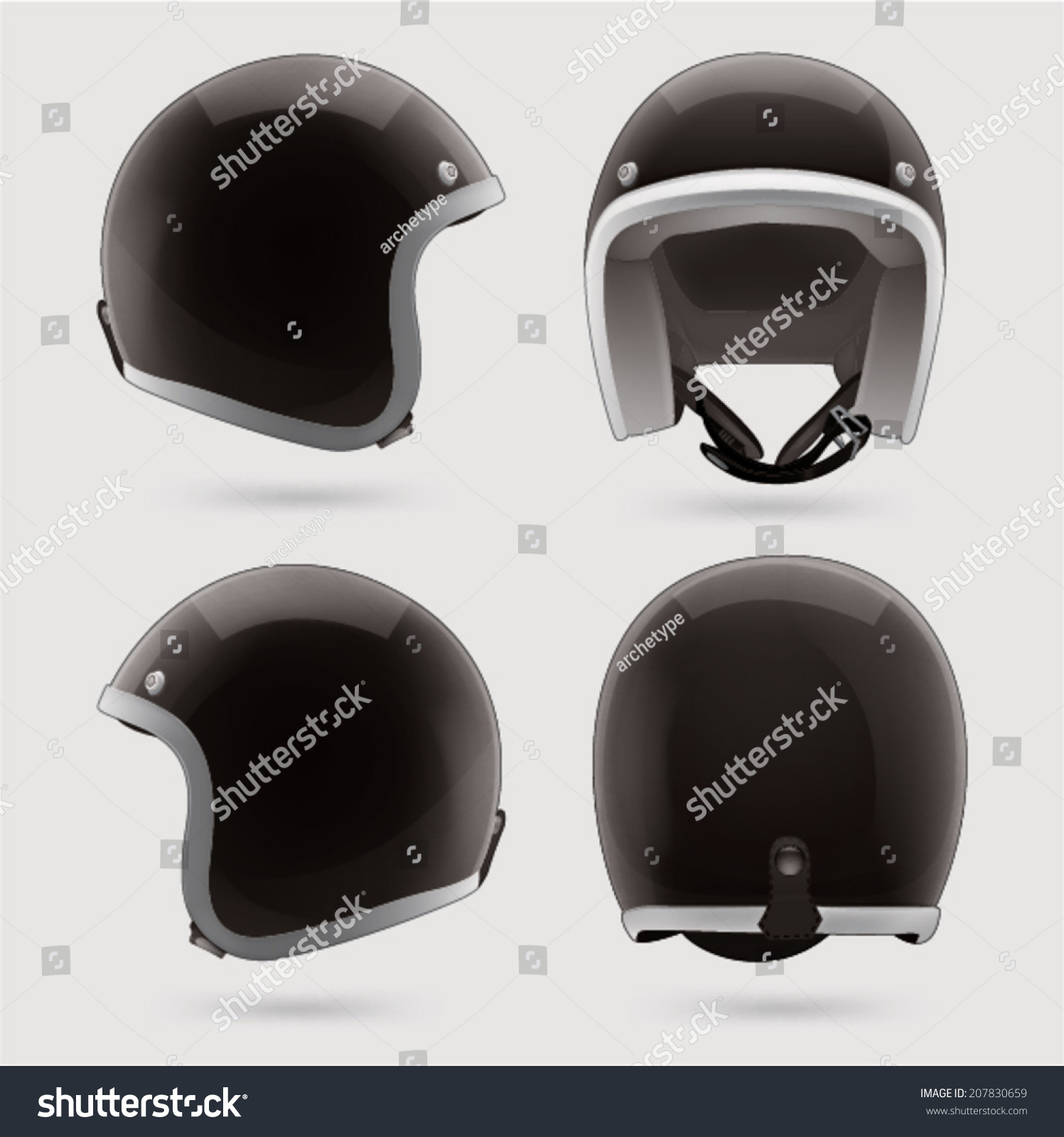 Download Black Motorbike Classic Helmet Front Back Stock Vector ...