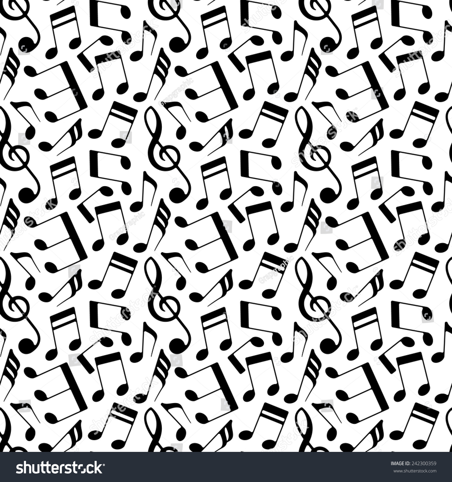 Black Musical Notes In Rounded Corner Style On White Background ...