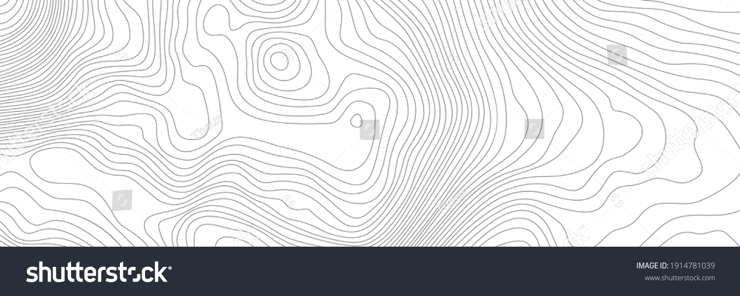 SVG of Black on white contours vector topography stylized height of the lines. The concept of a conditional geography scheme and the terrain path. Ultra wide size. Map on land vector terrain Illustration. svg