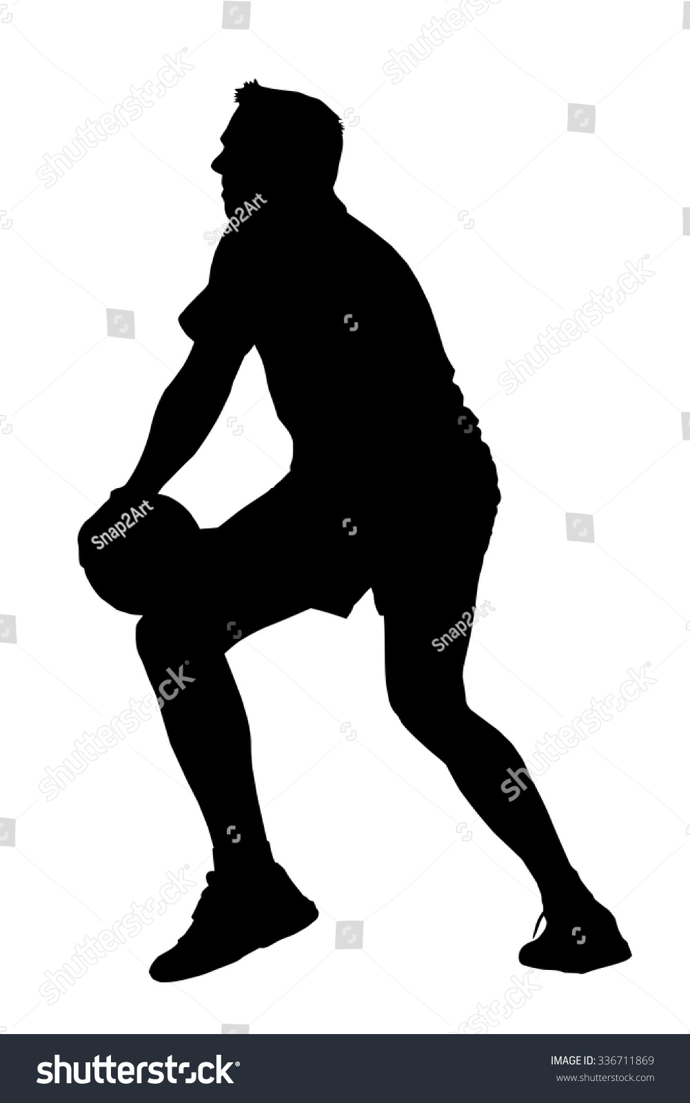 Black On White Silhouette Of Korfball Men'S League Player Looking To ...