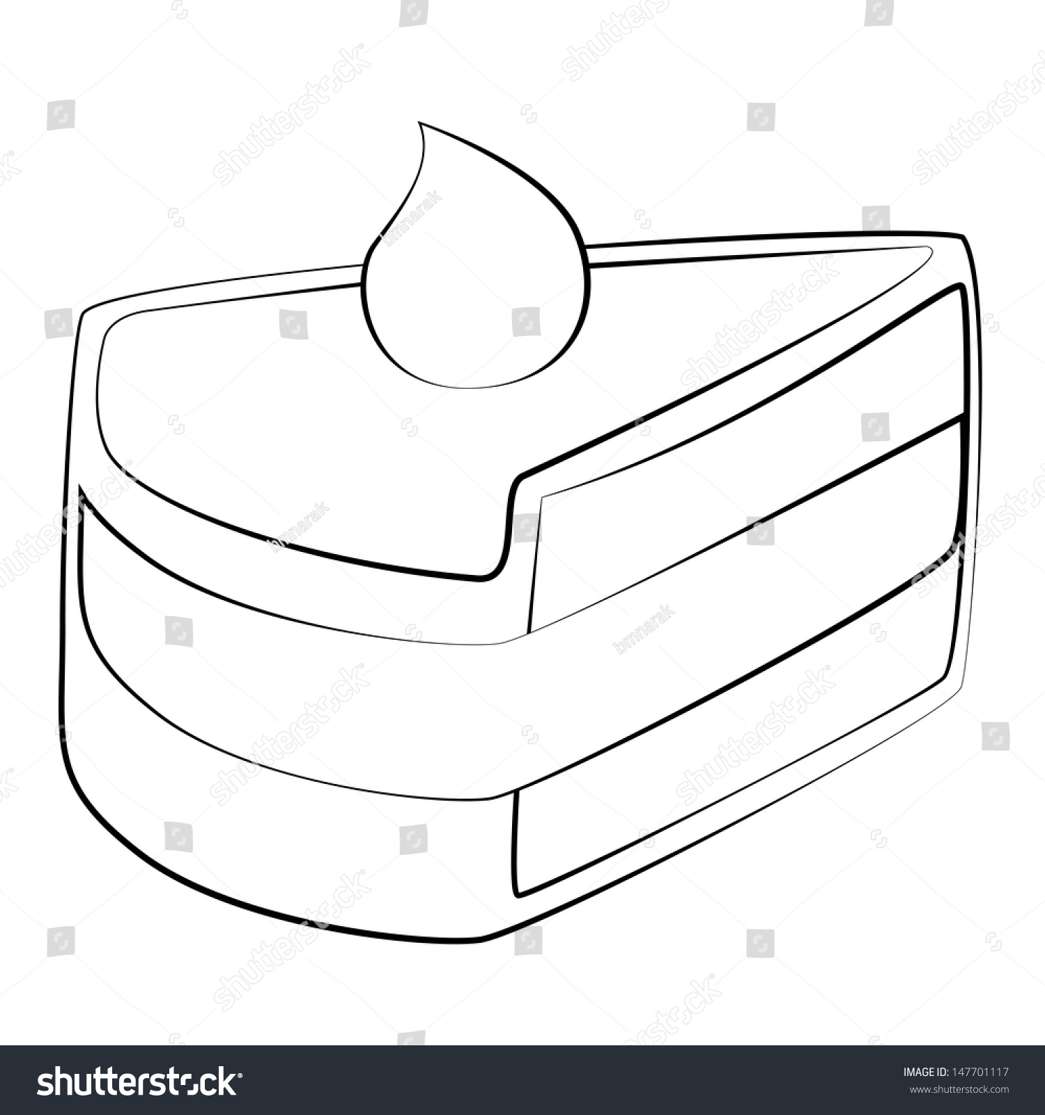 Black Outline Vector Cake On White Stock Vector 147701117 - Shutterstock