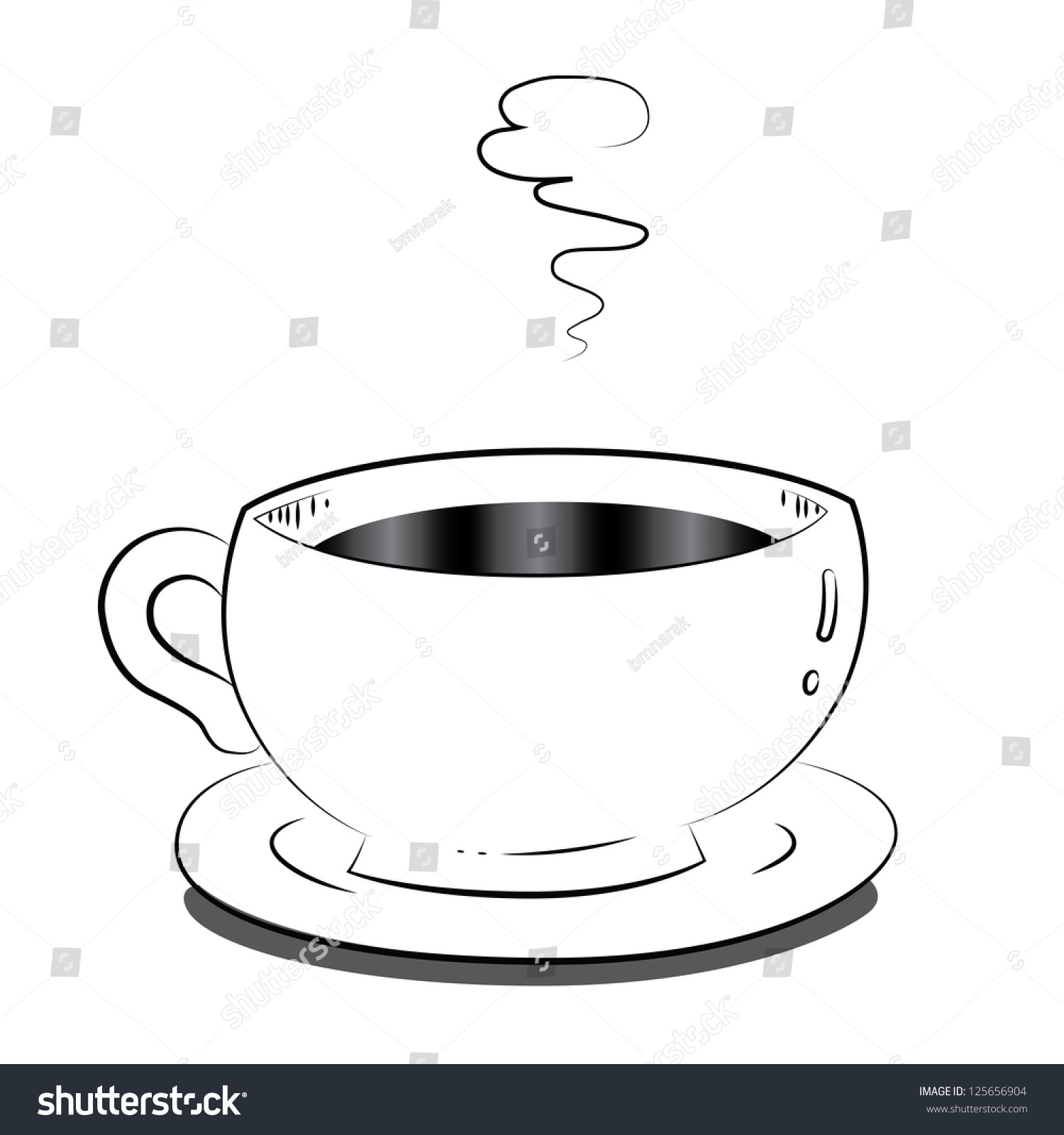 Download Black Outline Vector Coffee Cup On Stock Vector 125656904 ...