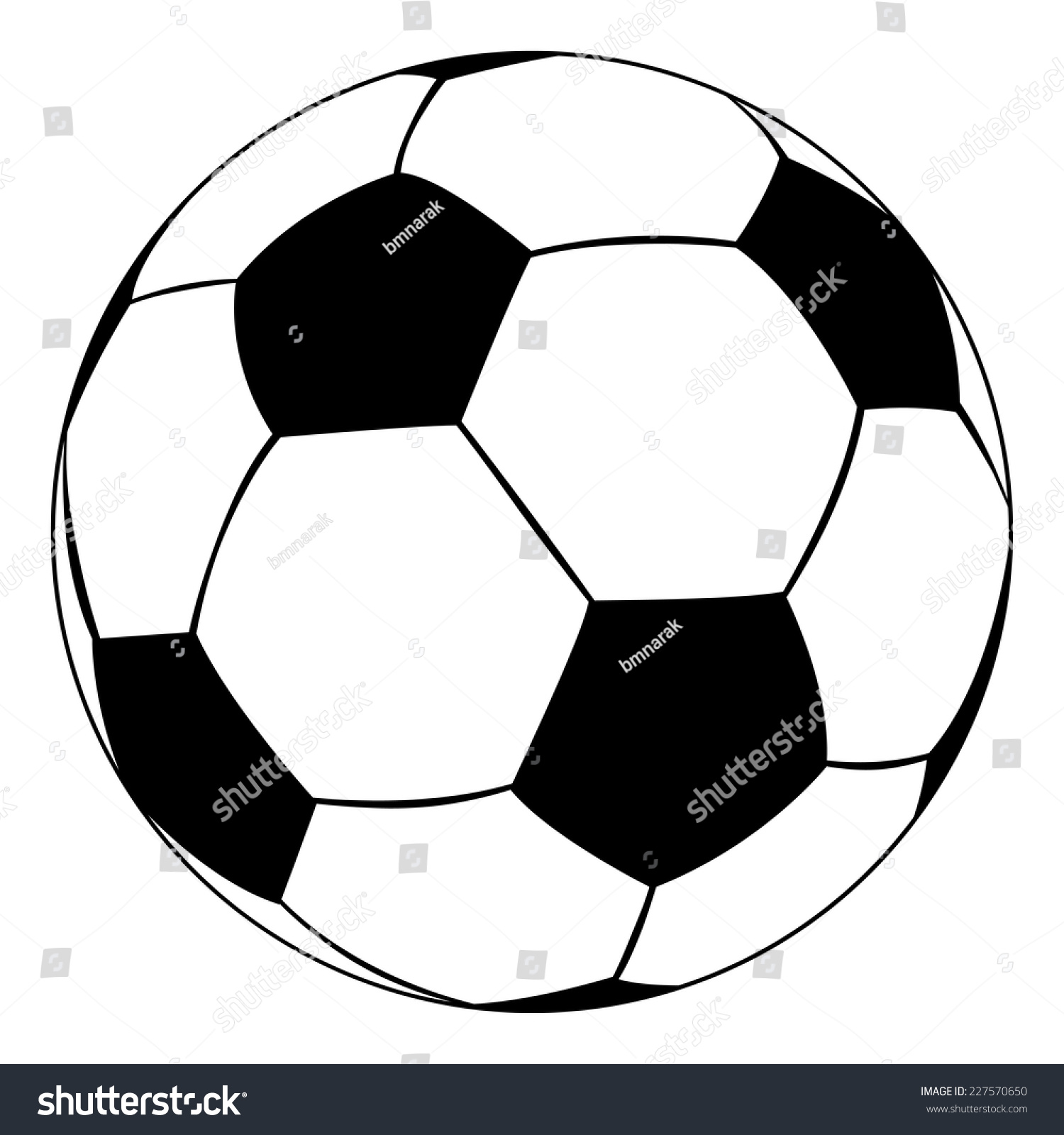 Black Outline Vector Soccer Ball On Stock Vector (Royalty Free) 227570650